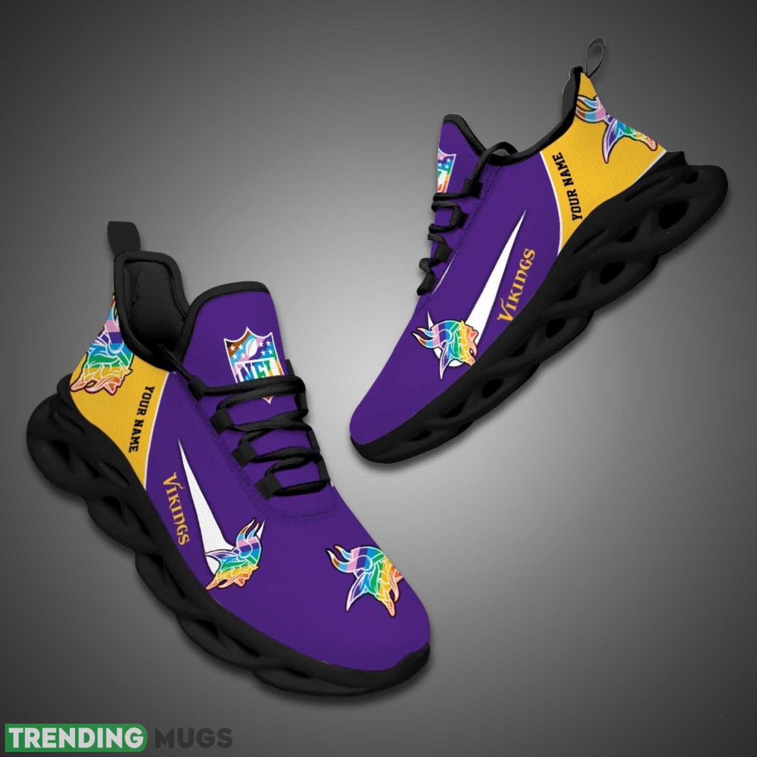 Minnesota Vikings Personalized Pride Month NFL Max Soul Shoes Custom Name Max Soul Minnesota Vikings Personalized Pride Month NFL Max Soul Shoes Custom Name Max Soul