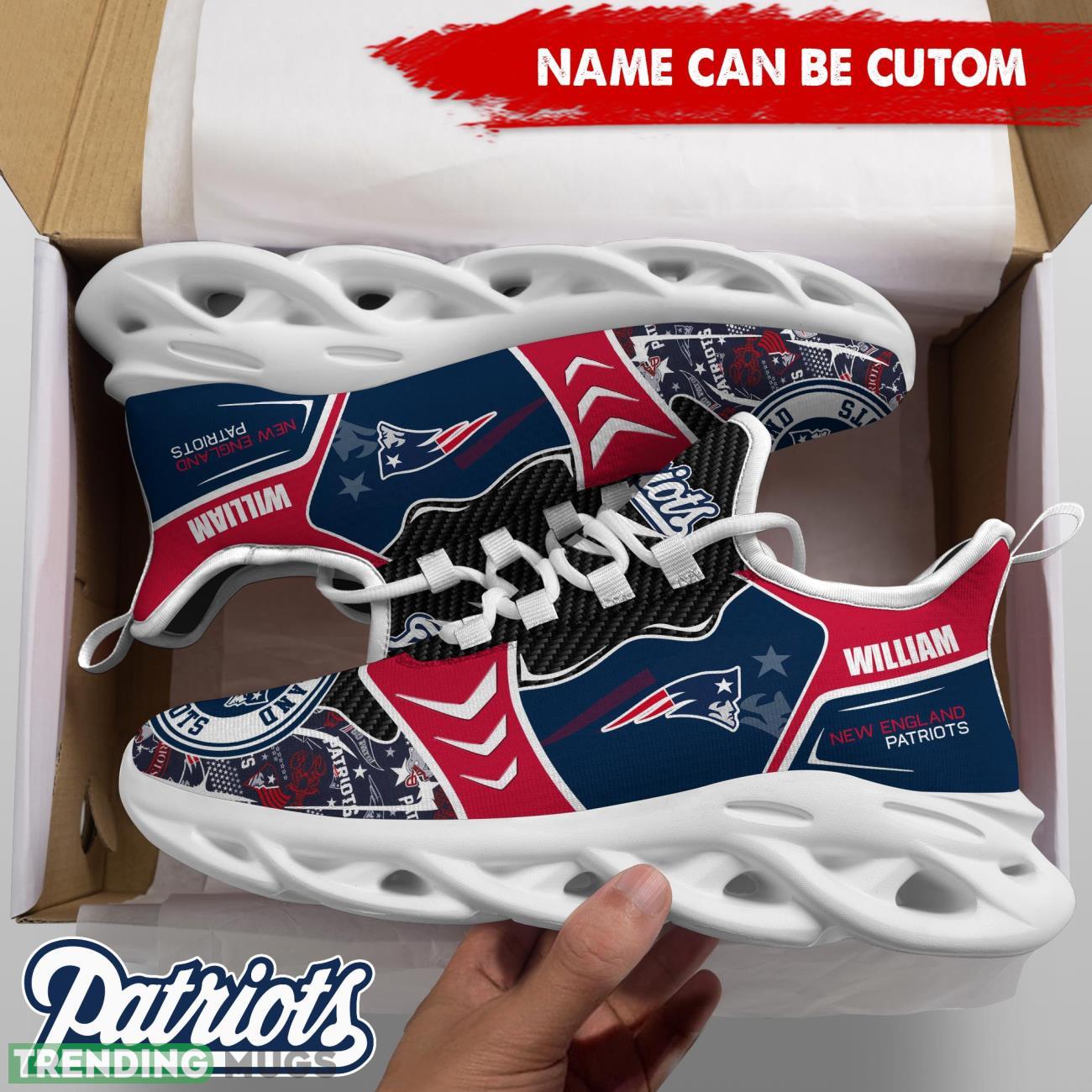 New England Patriots NFL Custom Name Shoes Max Soul Shoes For Fans Max Soul New England Patriots NFL Custom Name Shoes Max Soul Shoes For Fans Max Soul