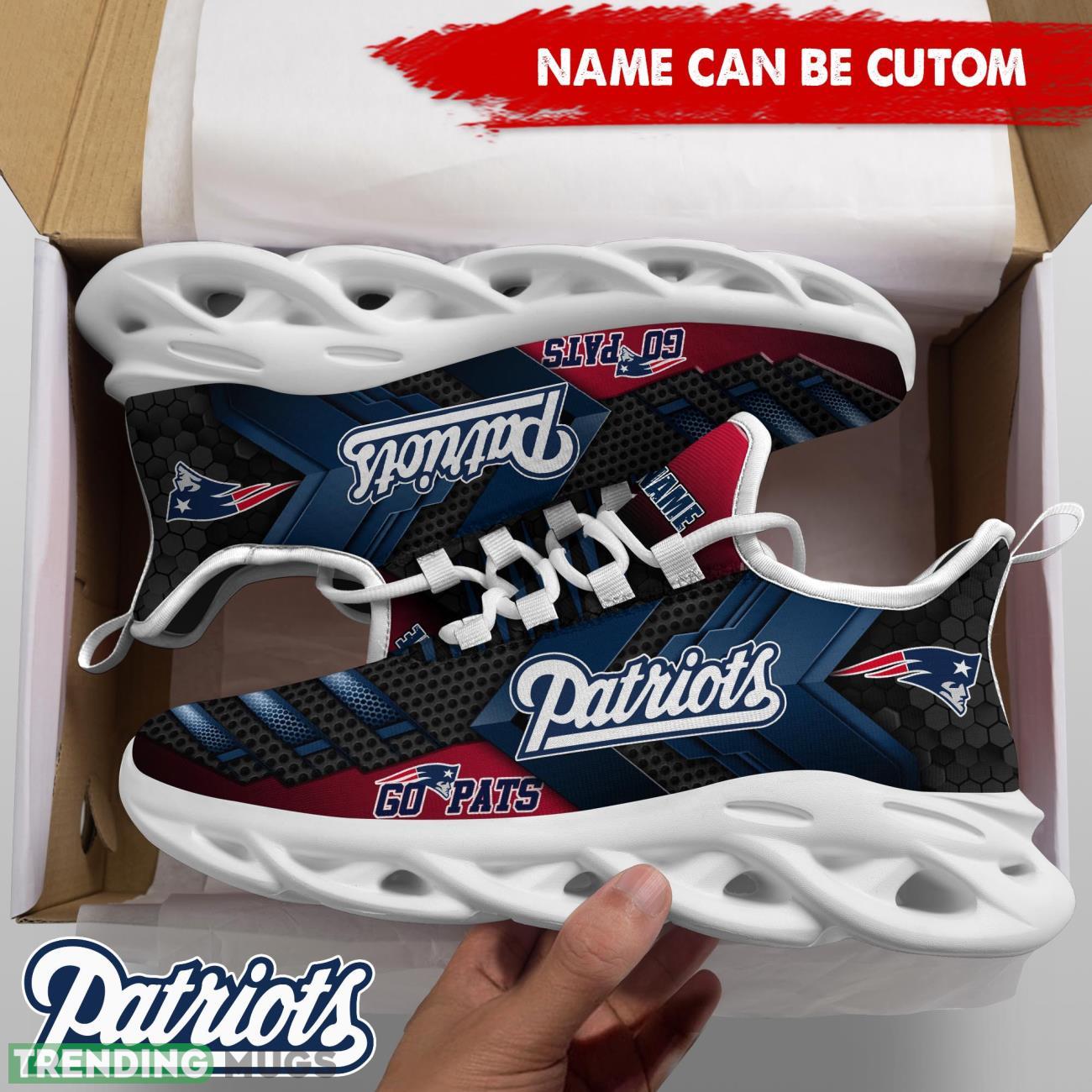 New England Patriots NFL Max Soul Shoes Custom Name Sport Shoes Trending Gift Max Soul New England Patriots NFL Max Soul Shoes Custom Name Sport Shoes Trending Gift Max Soul