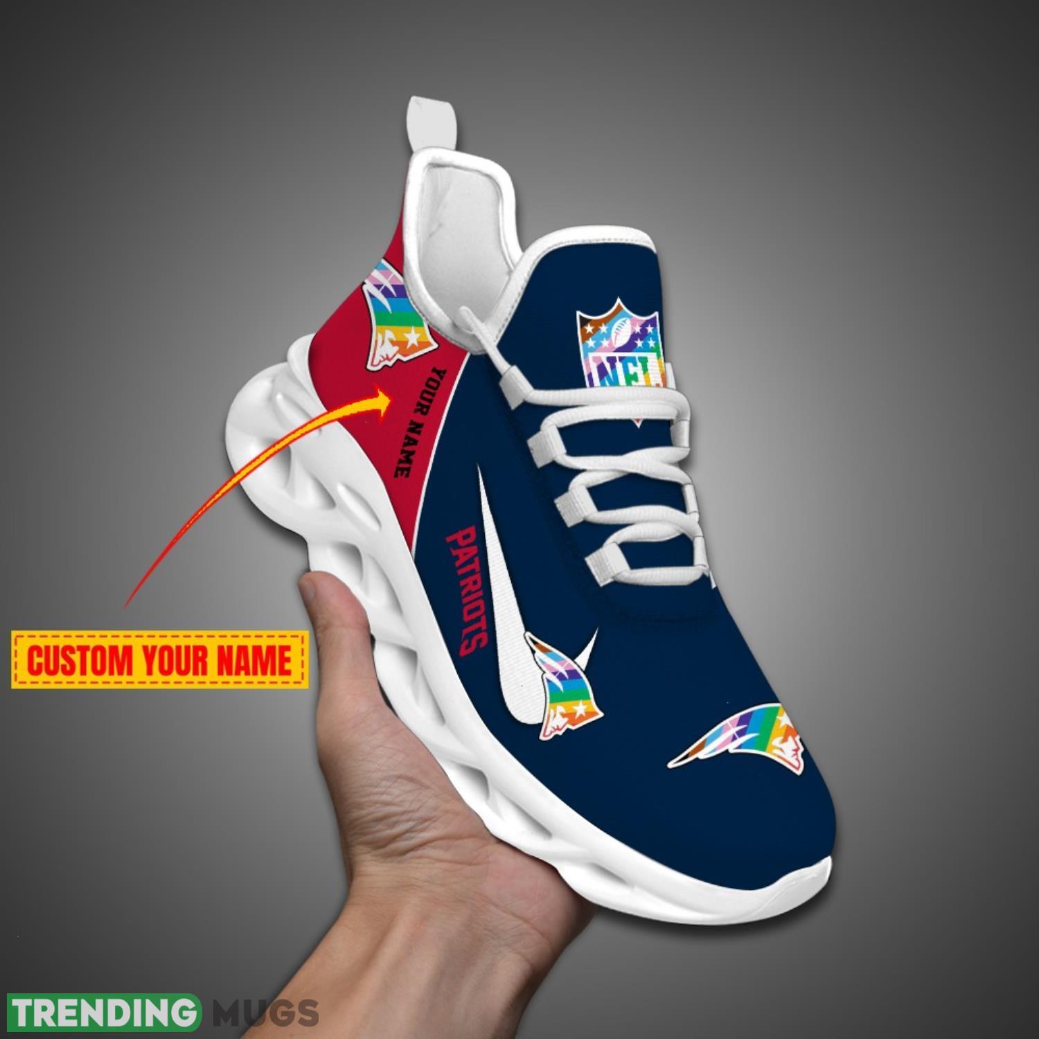 New England Patriots Personalized Pride Month NFL Max Soul Shoes Custom Name Product Photo 1 New England Patriots Personalized Pride Month NFL Max Soul Shoes Custom Name Product Photo 1