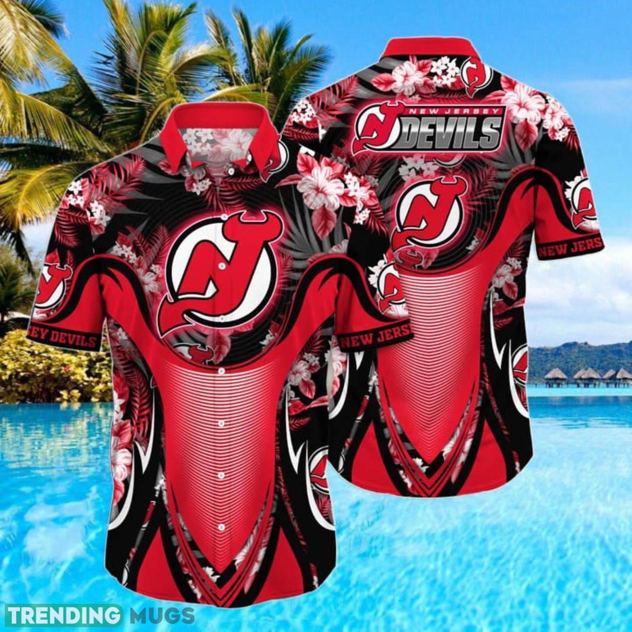 New Jersey Devils NHL Sport Team Tropical Style Hawaiian Shirt For Fans Product Photo 1 New Jersey Devils NHL Sport Team Tropical Style Hawaiian Shirt For Fans Product Photo 1