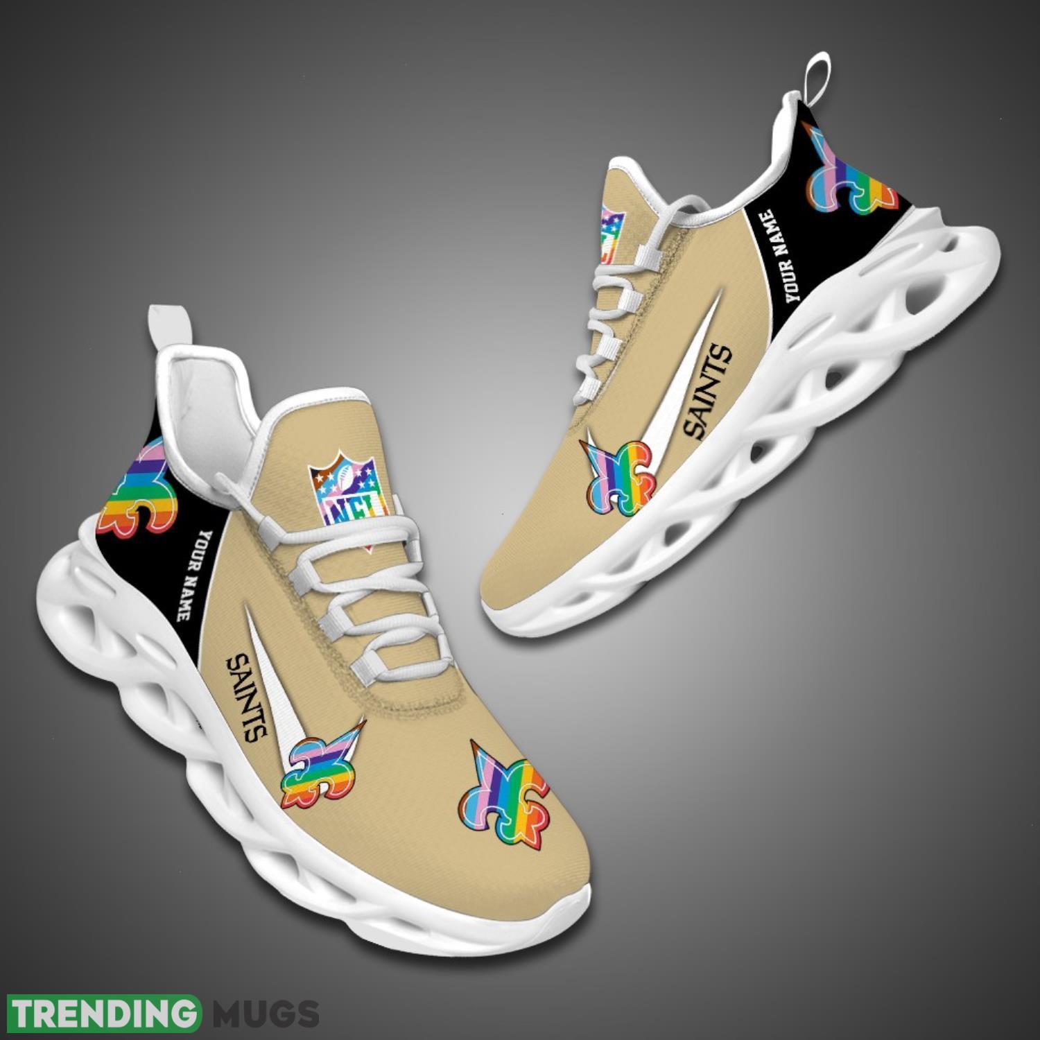 New Orleans Saints Personalized Pride Month NFL Max Soul Shoes Custom Name Max Soul New Orleans Saints Personalized Pride Month NFL Max Soul Shoes Custom Name Max Soul