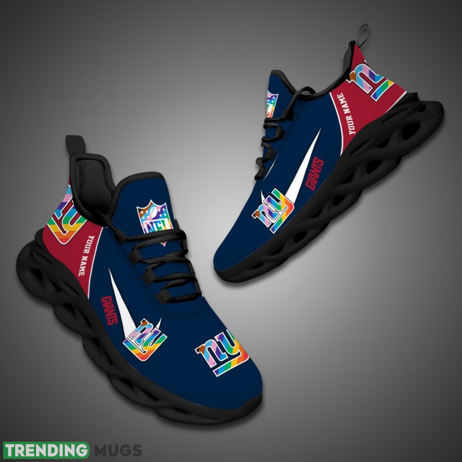 New York Giants Personalized Pride Month NFL Max Soul Shoes Custom Name Max Soul New York Giants Personalized Pride Month NFL Max Soul Shoes Custom Name Max Soul