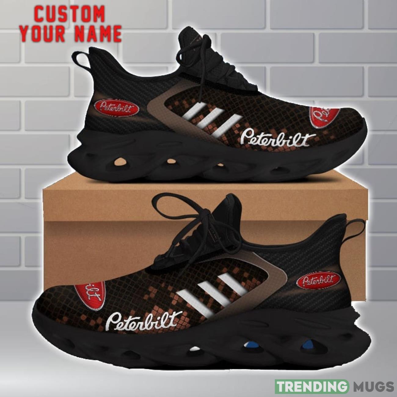 Peterbilt Shoes Brown Square Pattern Custom Name Max Soul Sneakers For Men Women Max Soul Peterbilt Shoes Brown Square Pattern Custom Name Max Soul Sneakers For Men Women Max Soul