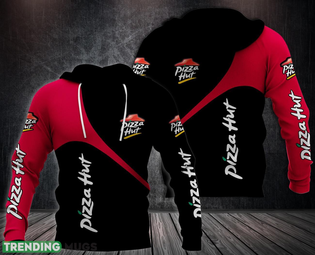 Pizza Hut All Over Printed Black Red 3D Hoodie Unique Gift Product Photo 1