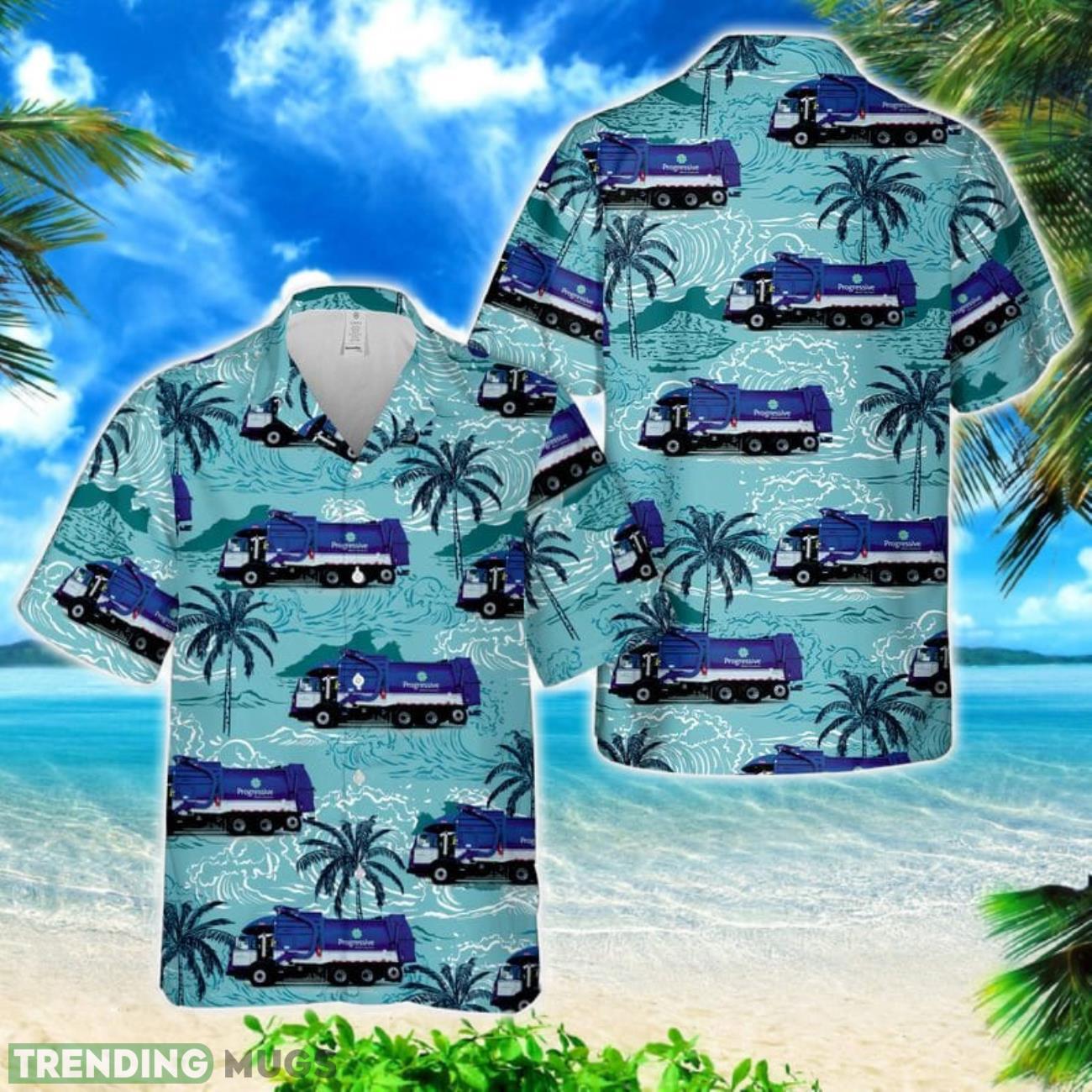 Progressive Waste Solutions (TX) Garbage Truck Hawaiian Shirt Product Photo 1 Progressive Waste Solutions (TX) Garbage Truck Hawaiian Shirt Product Photo 1