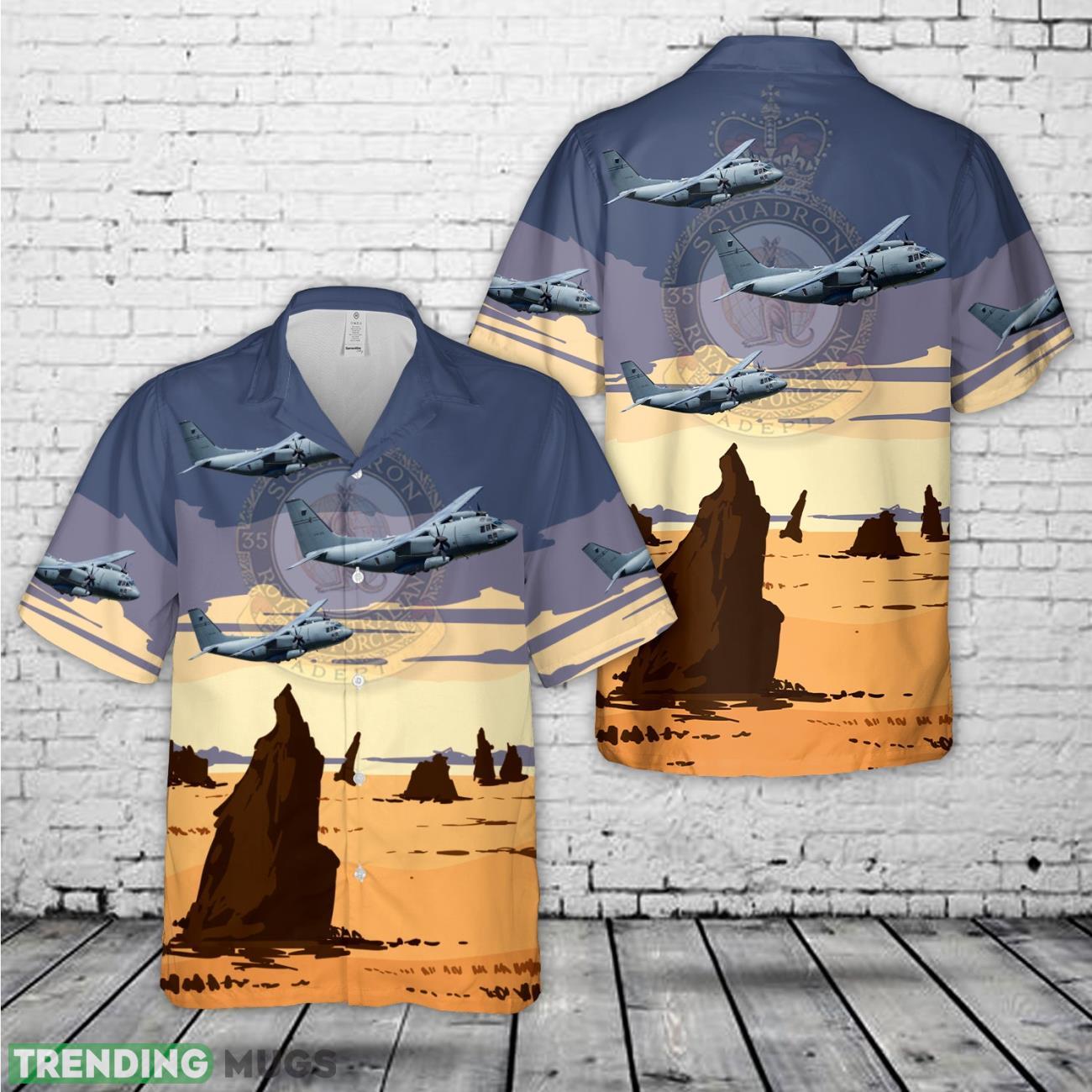Royal Australian Air Force No. 84 Wing, No. 35 Squadron RAAF, Alenia C-27J Spartan (A34-009) Hawaiian Shirt Product Photo 1 Royal Australian Air Force No. 84 Wing, No. 35 Squadron RAAF, Alenia C-27J Spartan (A34-009) Hawaiian Shirt Product Photo 1