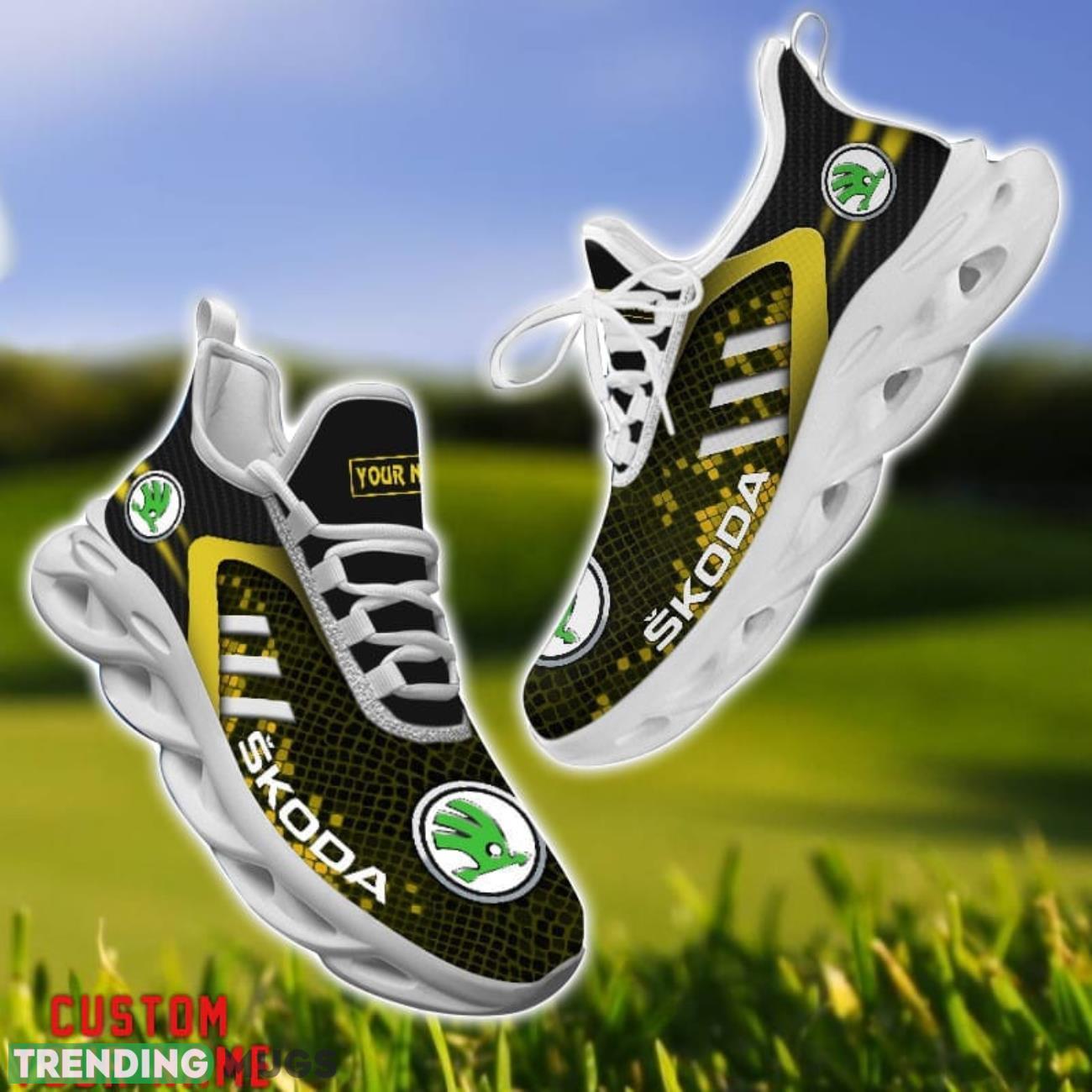 Skoda Yellow Striped Max Soul Shoes Personalized Name For Fans Product Photo 1 Skoda Yellow Striped Max Soul Shoes Personalized Name For Fans Product Photo 1