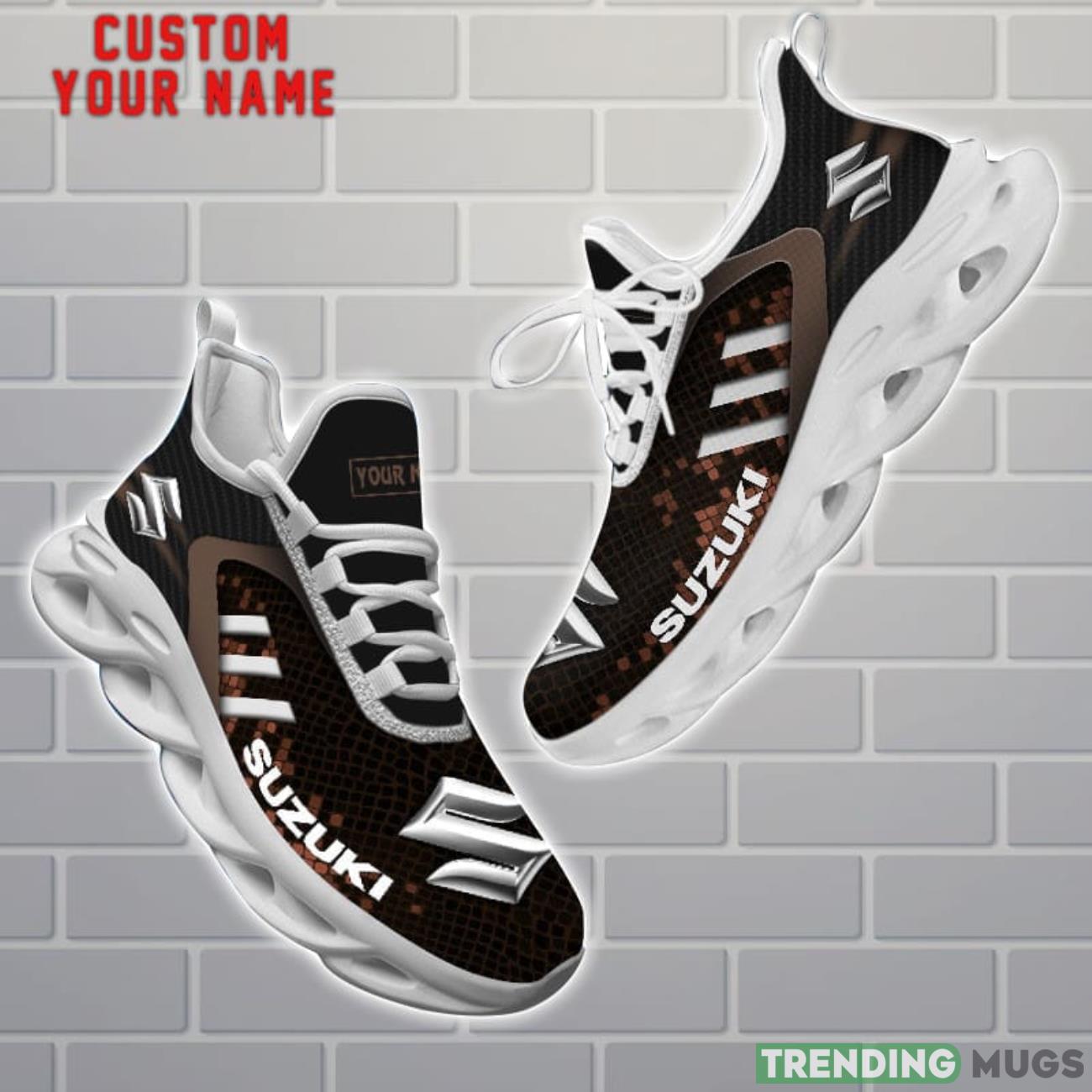 Suzuki Shoes Brown Square Pattern Custom Name Max Soul Sneakers For Men Women Product Photo 1 Suzuki Shoes Brown Square Pattern Custom Name Max Soul Sneakers For Men Women Product Photo 1