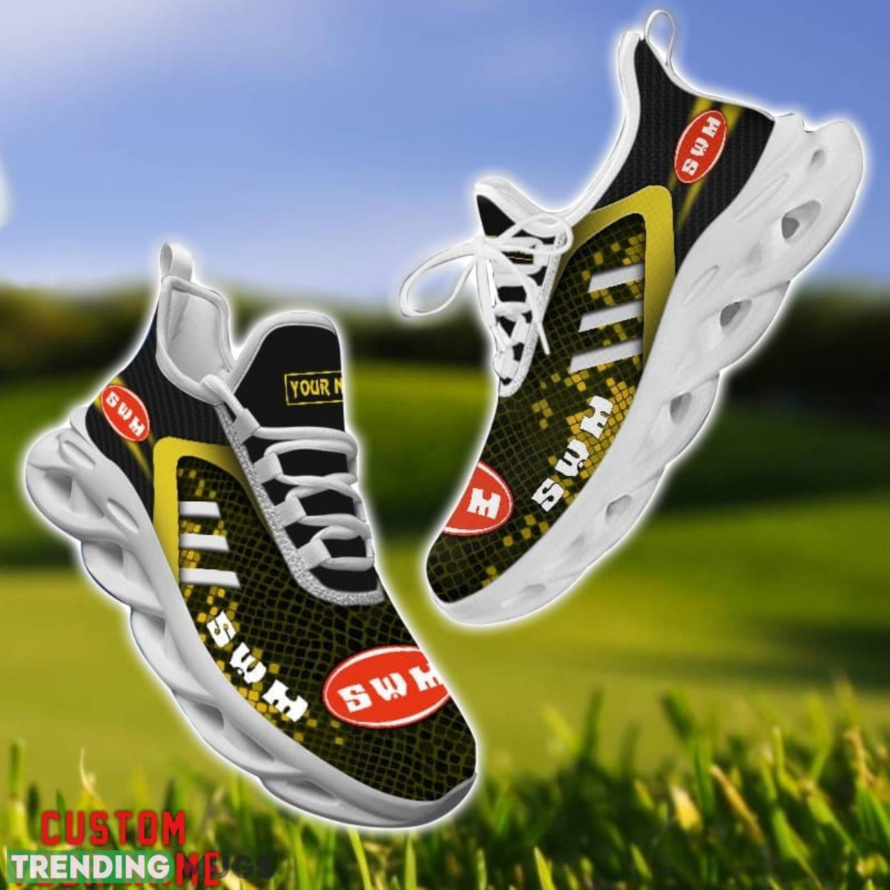 SWM Yellow Striped Max Soul Shoes Personalized Name For Fans Product Photo 1 SWM Yellow Striped Max Soul Shoes Personalized Name For Fans Product Photo 1