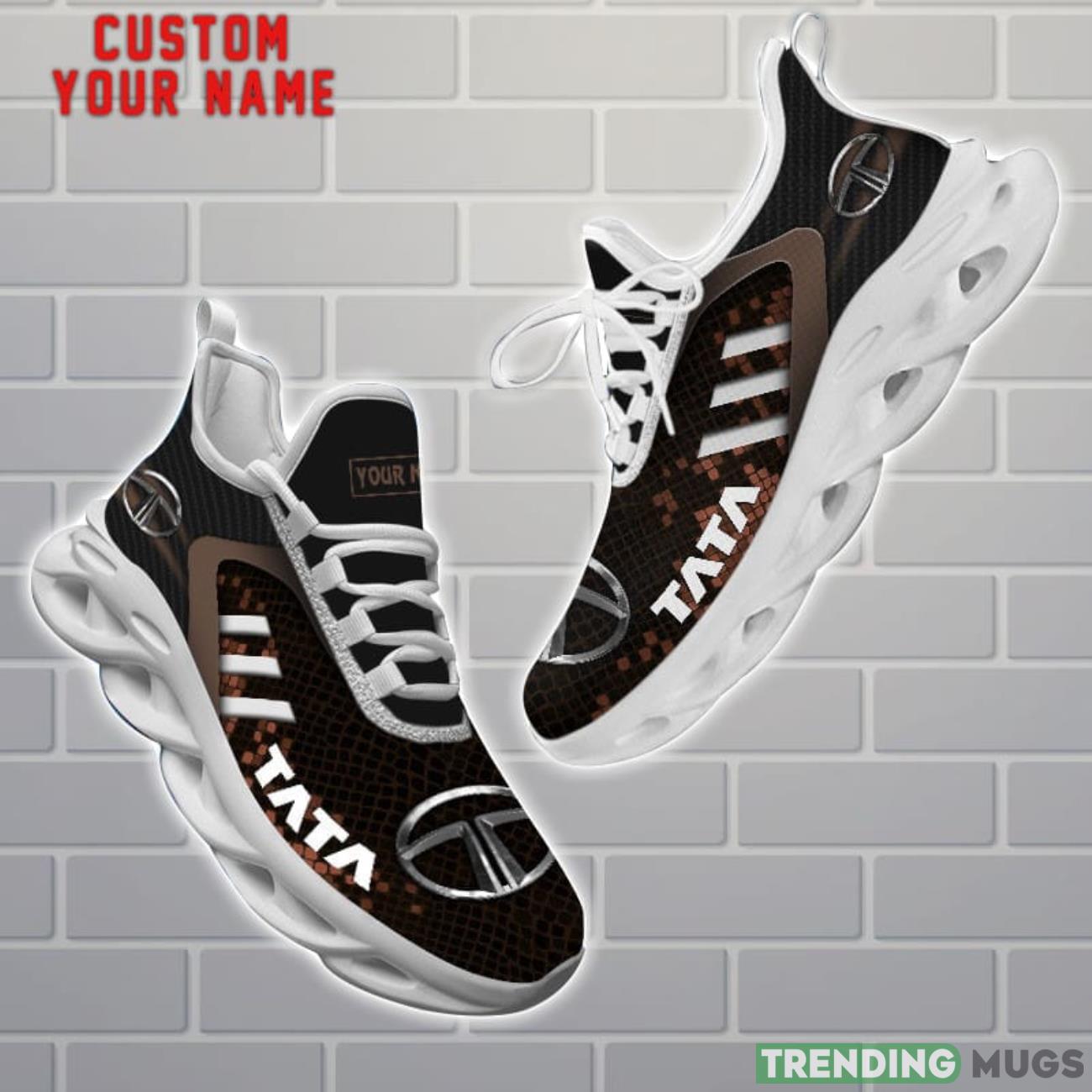 Tata Shoes Brown Square Pattern Custom Name Max Soul Sneakers For Men Women Product Photo 1 Tata Shoes Brown Square Pattern Custom Name Max Soul Sneakers For Men Women Product Photo 1