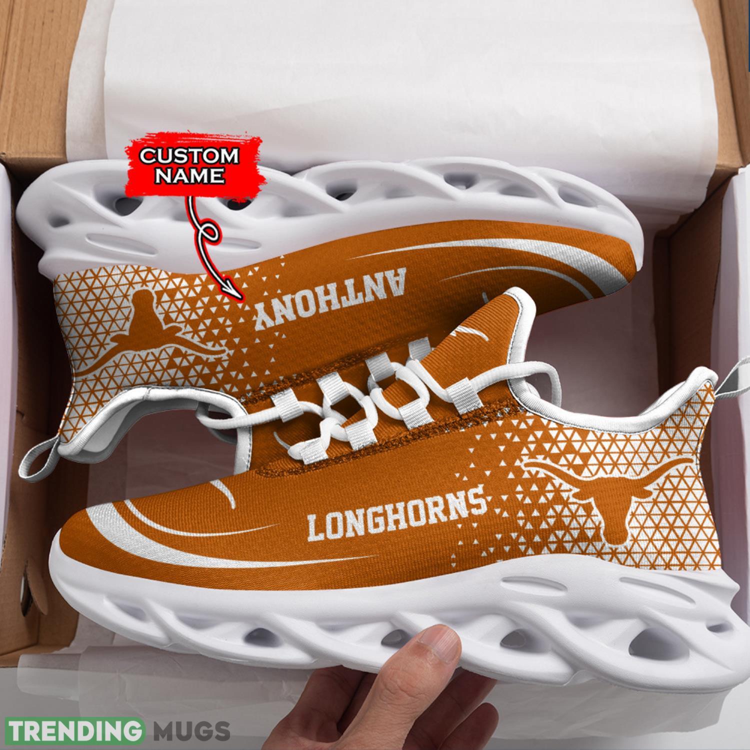 Texas Longhorns NCAA Max Soul Shoes Gift Ideas Running Sneakers Custom Name Max Soul Texas Longhorns NCAA Max Soul Shoes Gift Ideas Running Sneakers Custom Name Max Soul