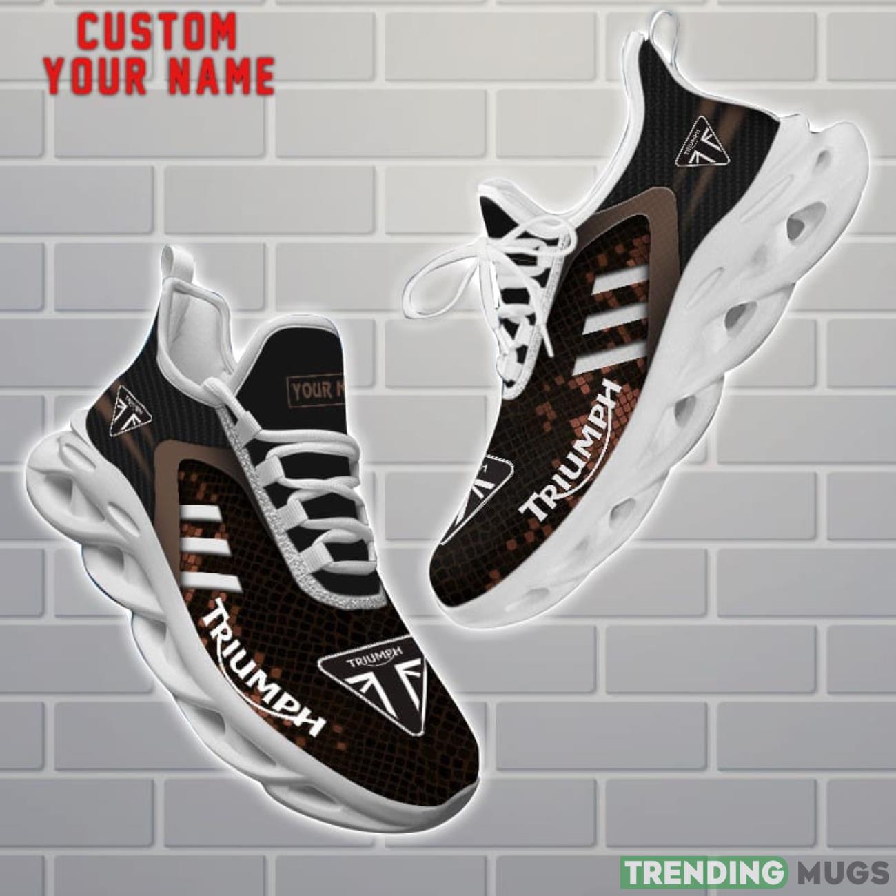 Triumph Shoes Brown Square Pattern Custom Name Max Soul Sneakers For Men Women Product Photo 1 Triumph Shoes Brown Square Pattern Custom Name Max Soul Sneakers For Men Women Product Photo 1