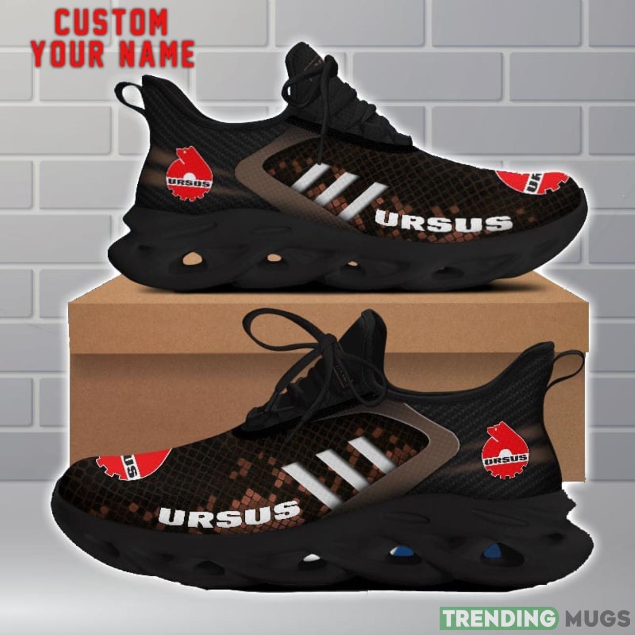 Ursus Shoes Brown Square Pattern Custom Name Max Soul Sneakers For Men Women Max Soul Ursus Shoes Brown Square Pattern Custom Name Max Soul Sneakers For Men Women Max Soul
