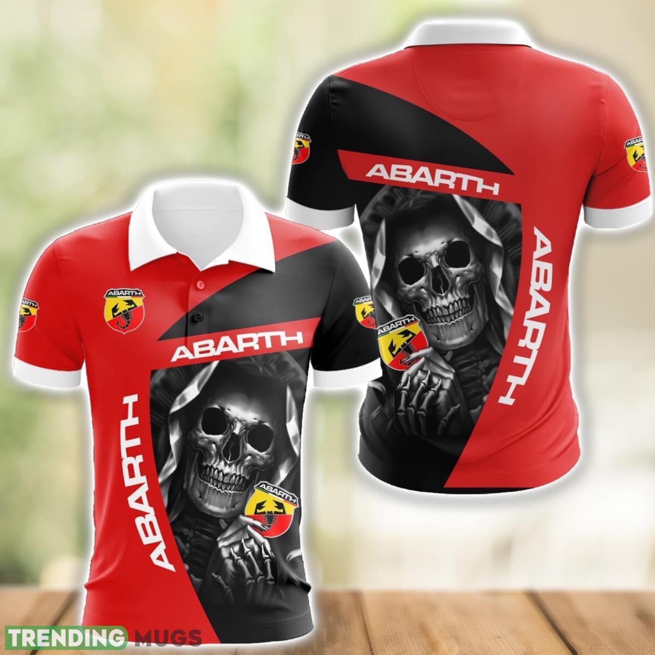 Abarth Logo and Skull 3D Polo Shirt Halloween Gift Product Photo 1