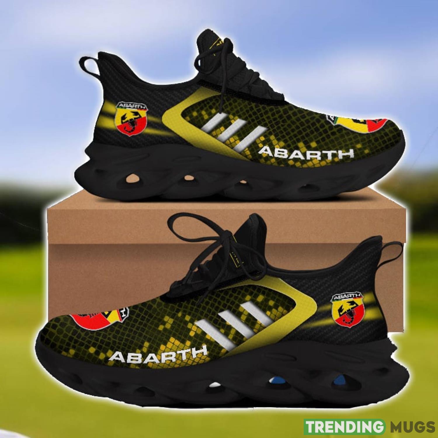Abarth Yellow Striped Max Soul Shoes Personalized Name For Fans Max Soul Abarth Yellow Striped Max Soul Shoes Personalized Name For Fans Max Soul