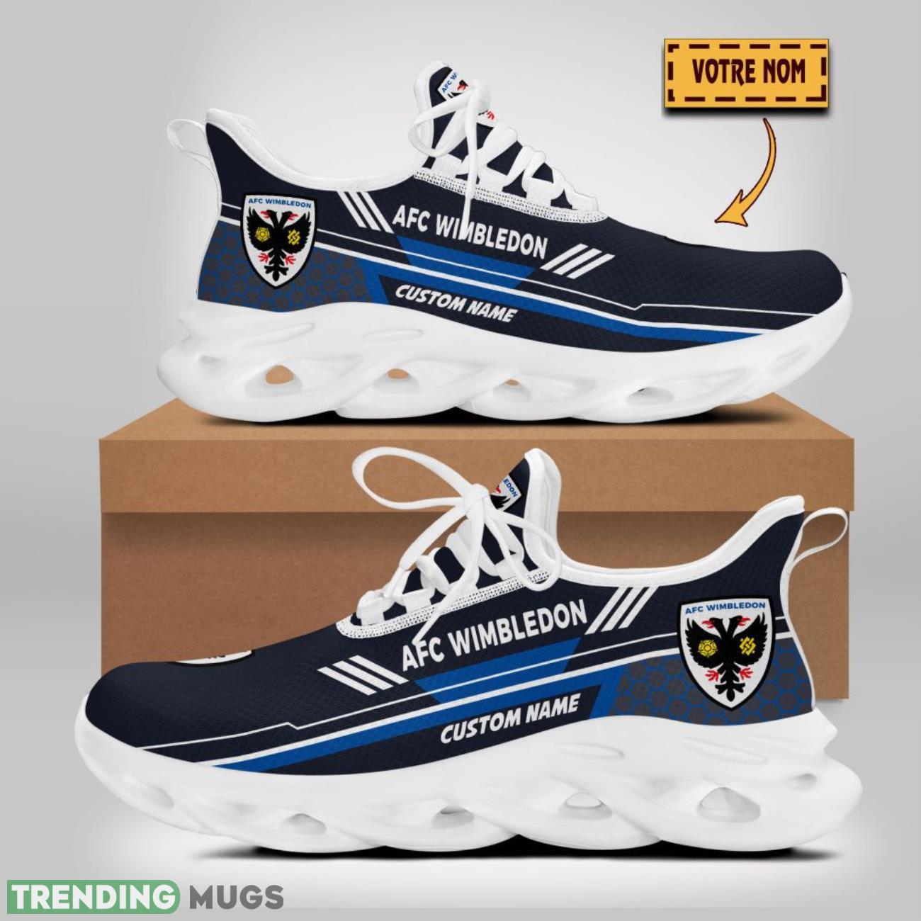 AFC Wimbledon Max Soul Shoes Custom Name For Fans Sneakers Trending Gift Running Max Soul AFC Wimbledon Max Soul Shoes Custom Name For Fans Sneakers Trending Gift Running Max Soul