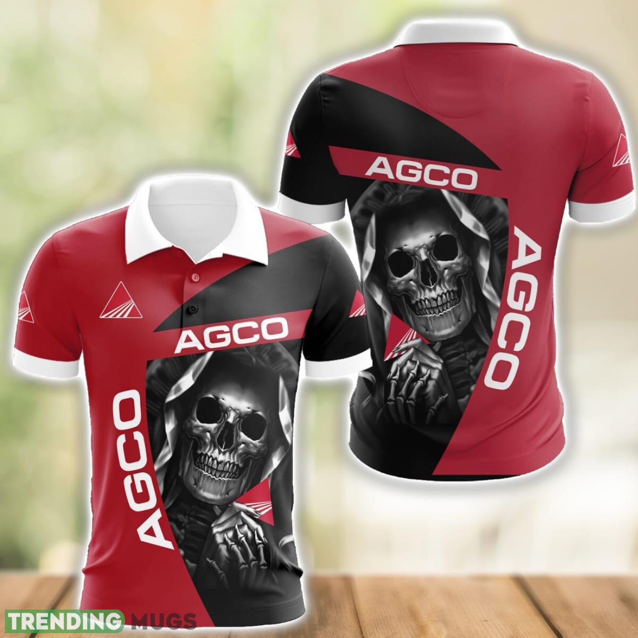 AGCO Allis Logo and Skull 3D Polo Shirt Halloween Gift Product Photo 1 AGCO Allis Logo and Skull 3D Polo Shirt Halloween Gift Product Photo 1