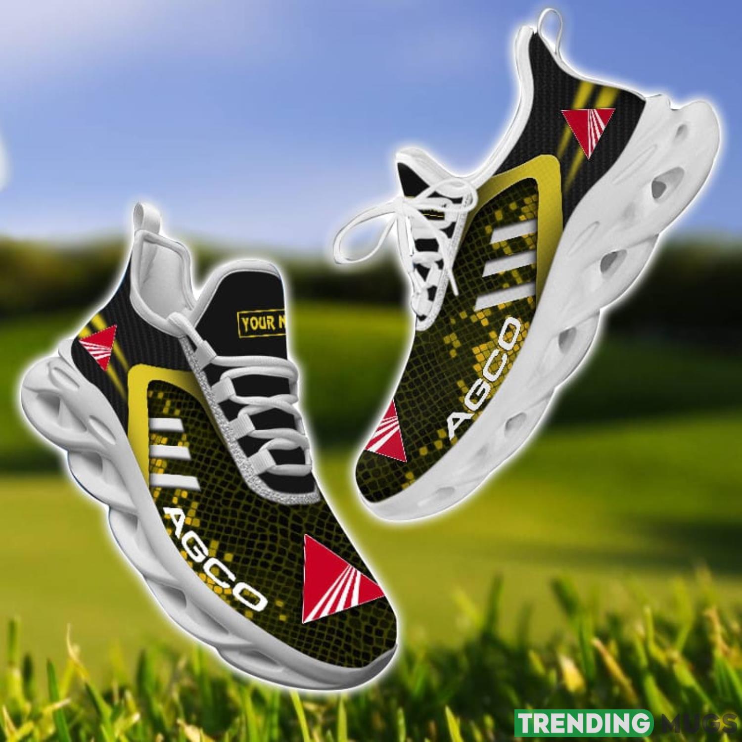 AGCO Allis Yellow Striped Max Soul Shoes Personalized Name For Fans Product Photo 1 AGCO Allis Yellow Striped Max Soul Shoes Personalized Name For Fans Product Photo 1