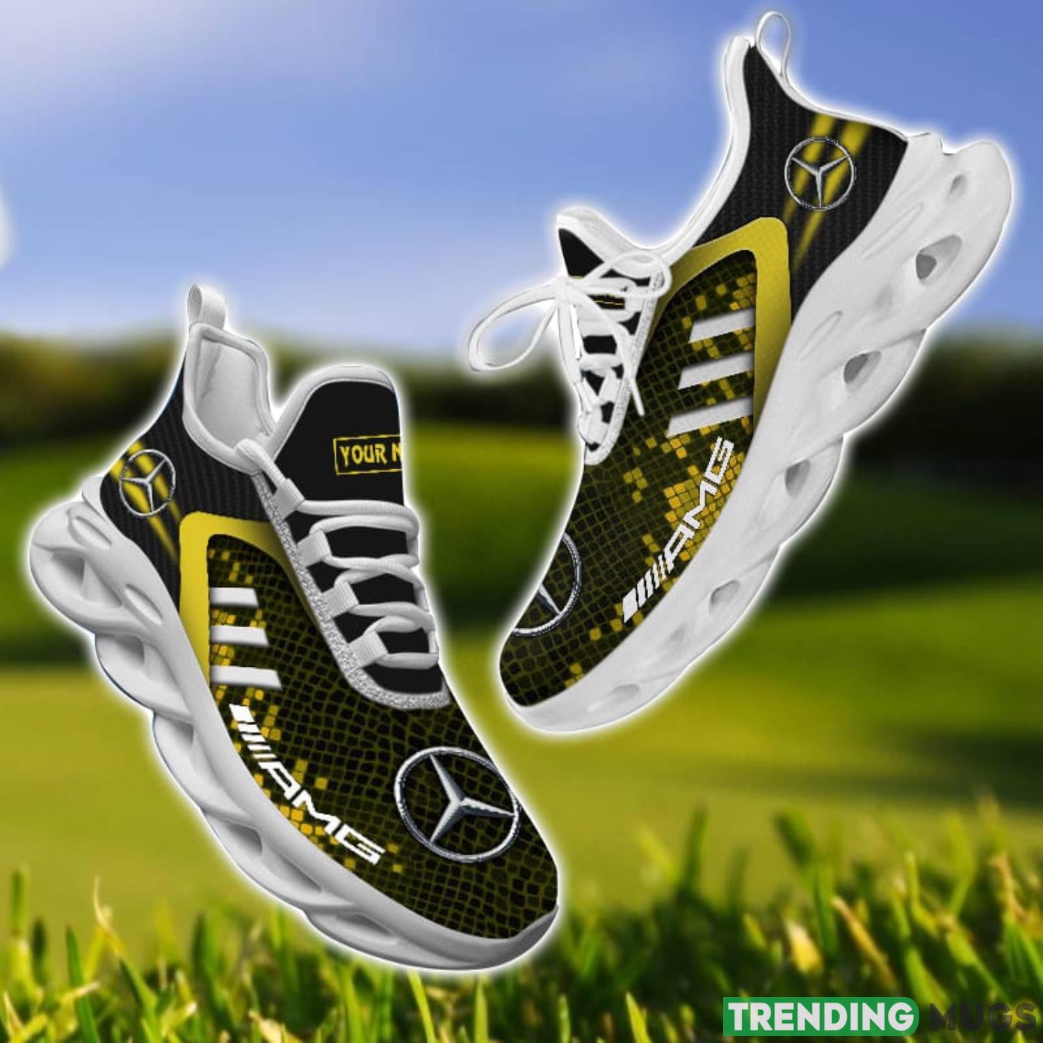 AMG Yellow Striped Max Soul Shoes Personalized Name For Fans Product Photo 1 AMG Yellow Striped Max Soul Shoes Personalized Name For Fans Product Photo 1