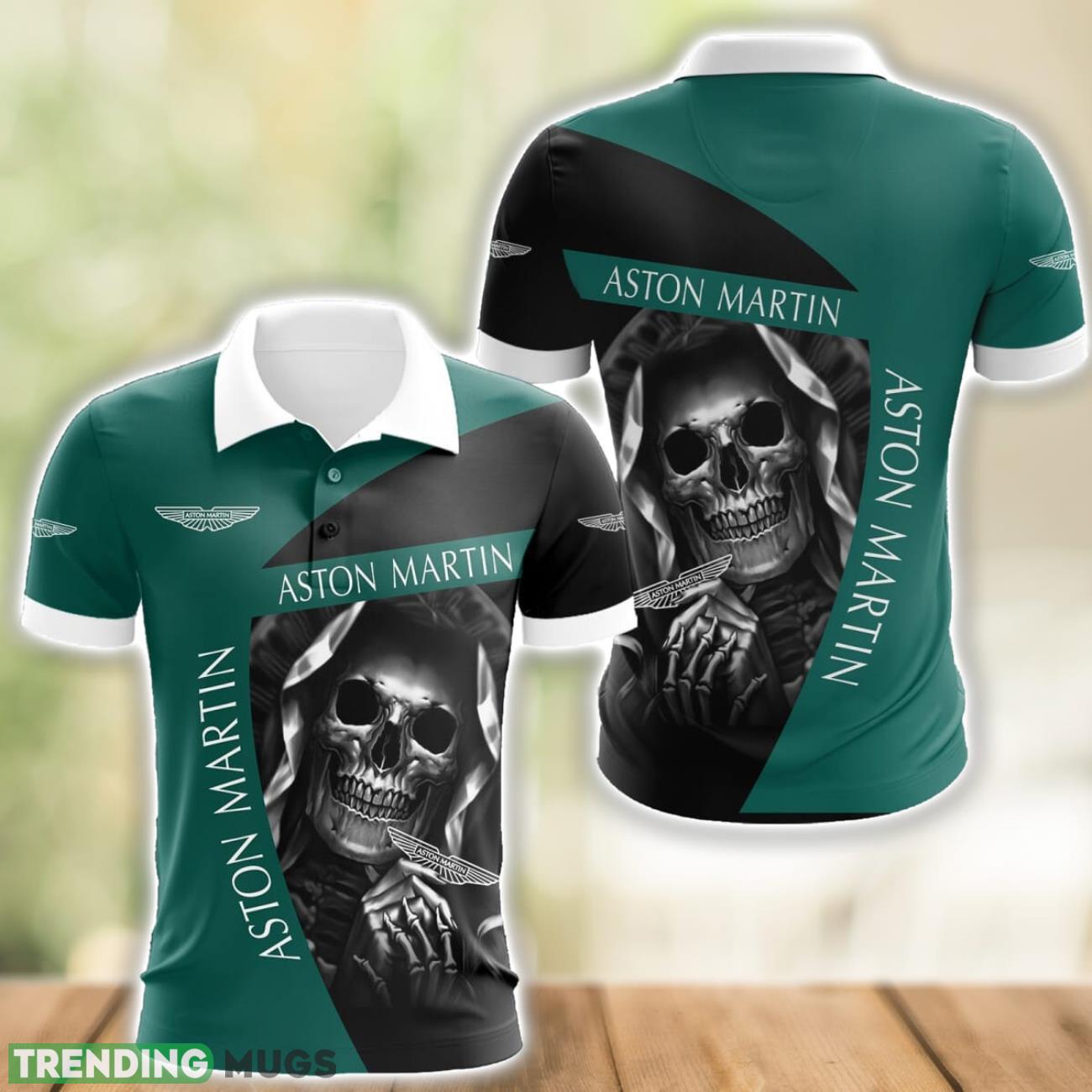 Aston Martin Logo and Skull 3D Polo Shirt Halloween Gift Product Photo 1 Aston Martin Logo and Skull 3D Polo Shirt Halloween Gift Product Photo 1