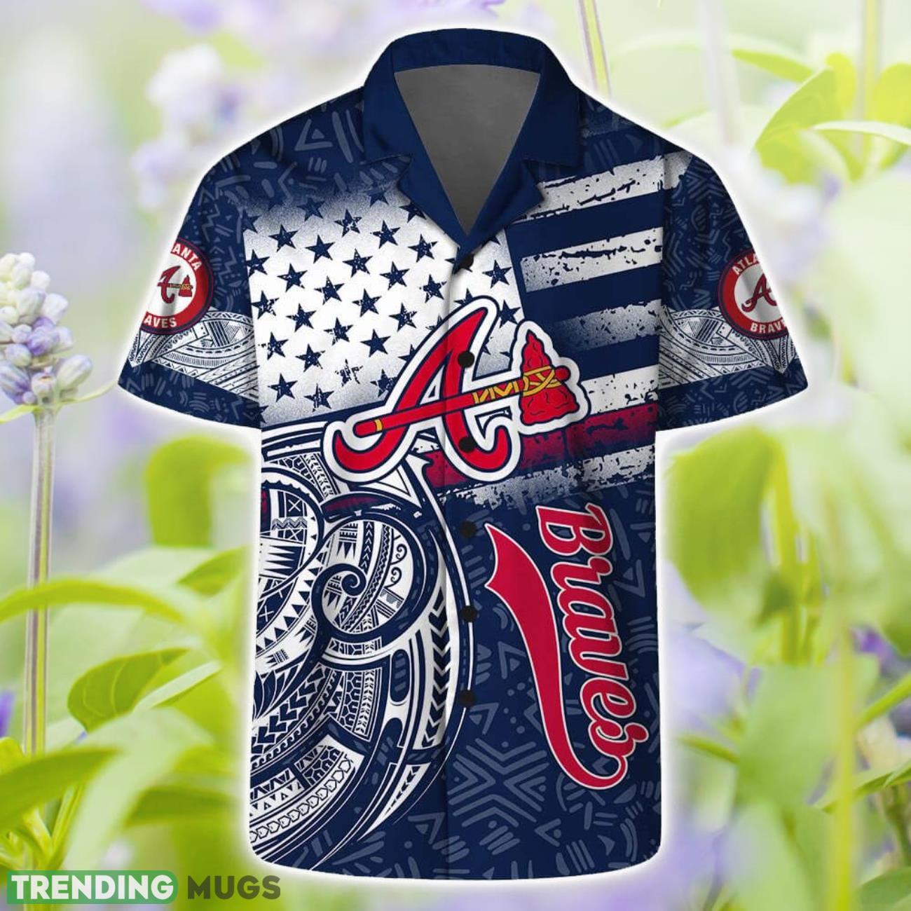 Atlanta Braves Team Hawaiian Set Sport Team Hawaiian Shirt And Shorts Product Photo 1