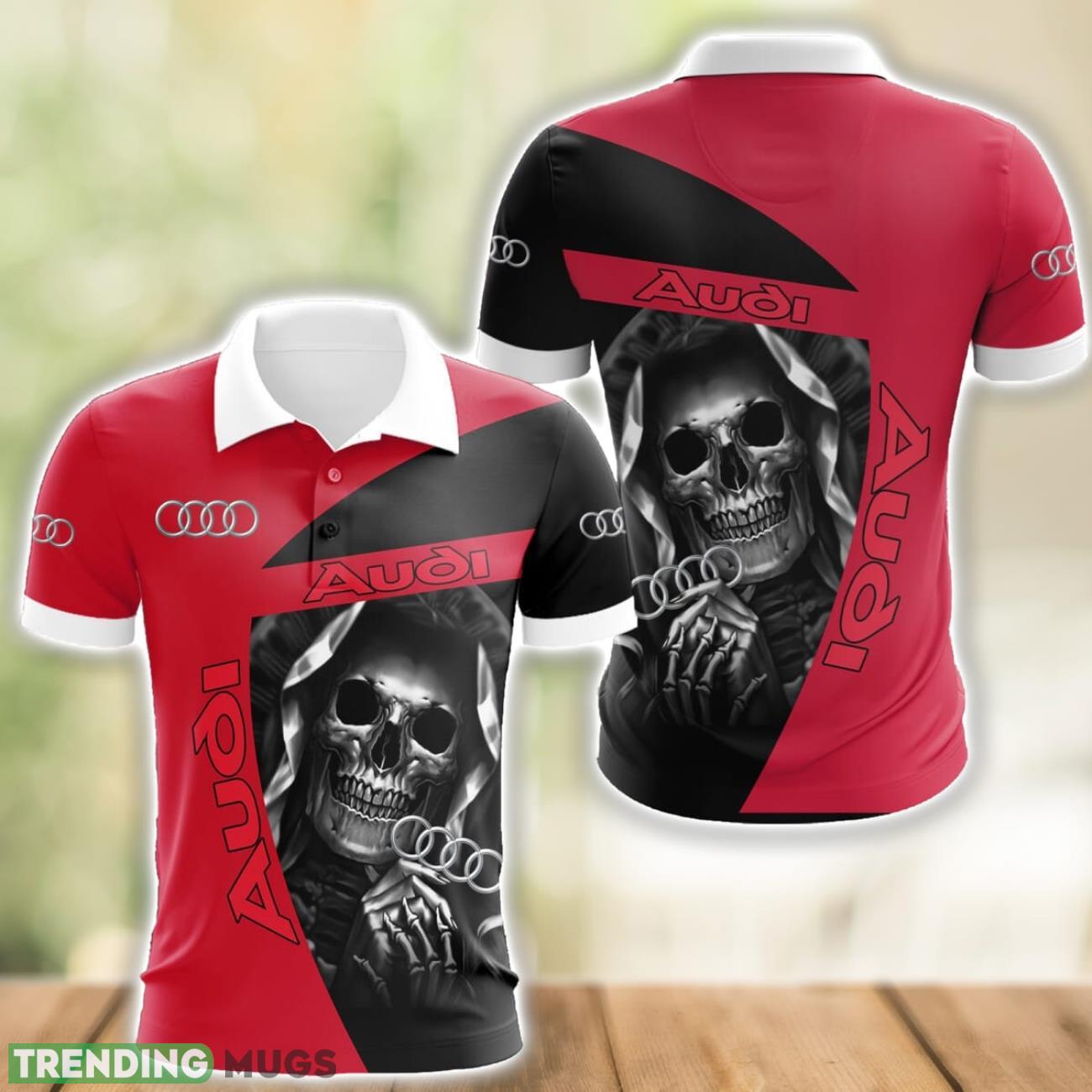 Audi Logo and Skull 3D Polo Shirt Halloween Gift Product Photo 1 Audi Logo and Skull 3D Polo Shirt Halloween Gift Product Photo 1