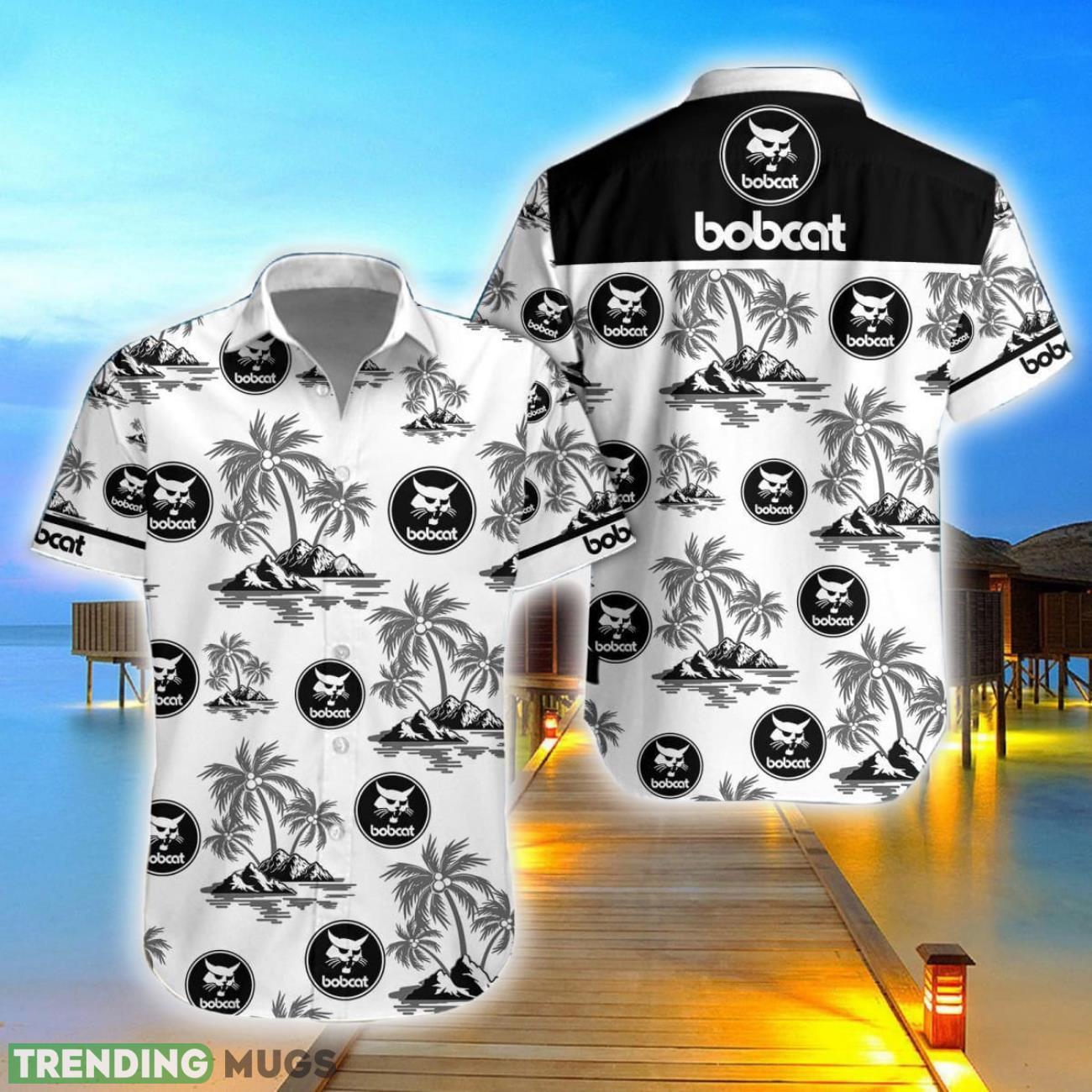 Bobcat Coconut Vintage Beach Pattern Hawaiian Shirt And Shorts Set For Fans Product Photo 1 Bobcat Coconut Vintage Beach Pattern Hawaiian Shirt And Shorts Set For Fans Product Photo 1
