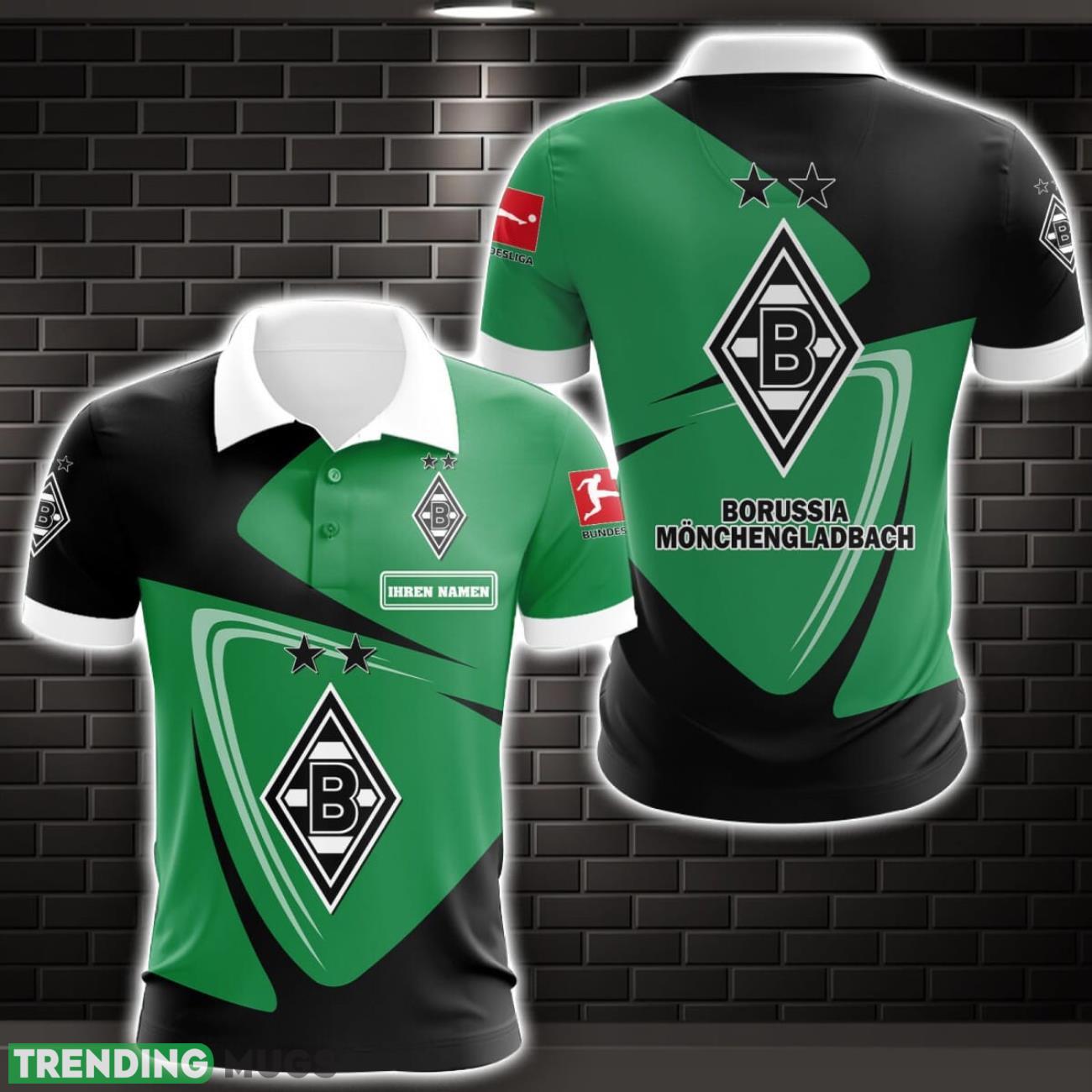 Borussia Monchengladbach 3D Polo Shirt Sport Gift For Men Custom Name Product Photo 1