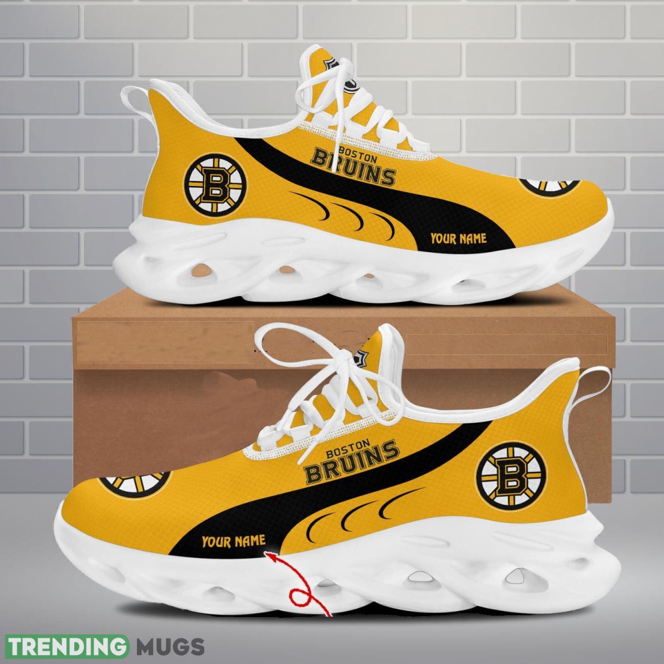 Boston Bruins Max Soul Shoes Custom Name Personalized Sneakers Running Gift Max Soul Boston Bruins Max Soul Shoes Custom Name Personalized Sneakers Running Gift Max Soul