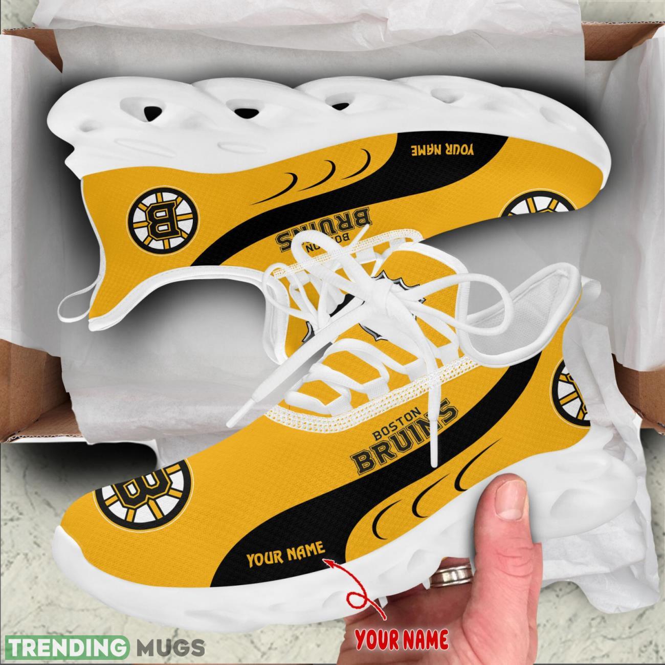 Boston Bruins Max Soul Shoes Custom Name Personalized Sneakers Running Gift Max Soul Boston Bruins Max Soul Shoes Custom Name Personalized Sneakers Running Gift Max Soul