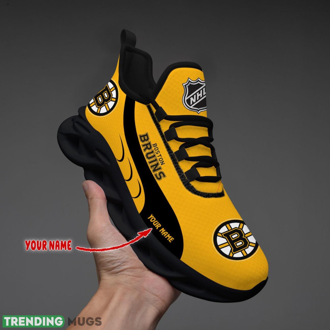 Boston Bruins Max Soul Shoes Custom Name Personalized Sneakers Running Gift Max Soul Boston Bruins Max Soul Shoes Custom Name Personalized Sneakers Running Gift Max Soul