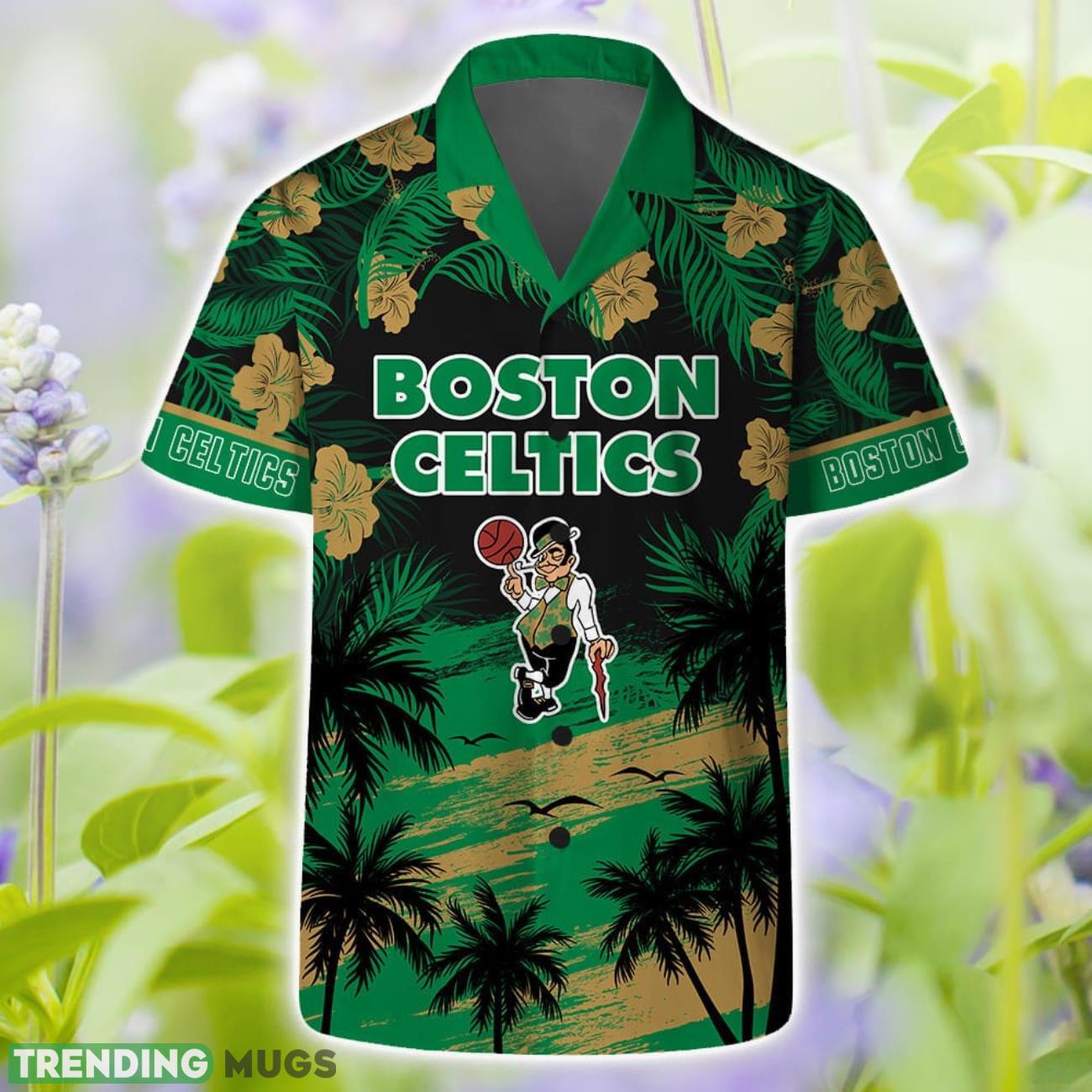 Boston Celtics NBA Floral 3D Hawaiian Shirt And Shorts Product Photo 1 Boston Celtics NBA Floral 3D Hawaiian Shirt And Shorts Product Photo 1