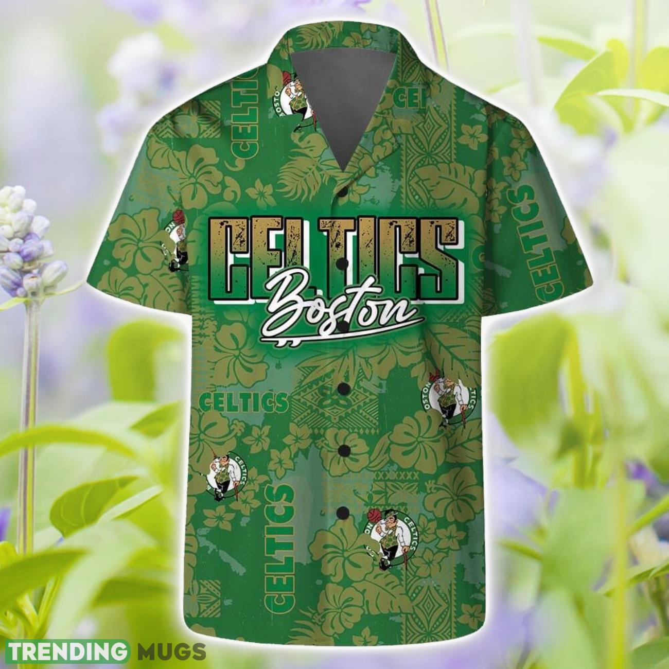 Boston Celtics Vintage Pattern Flower Hawaiian Shirt And Shorts Product Photo 1 Boston Celtics Vintage Pattern Flower Hawaiian Shirt And Shorts Product Photo 1