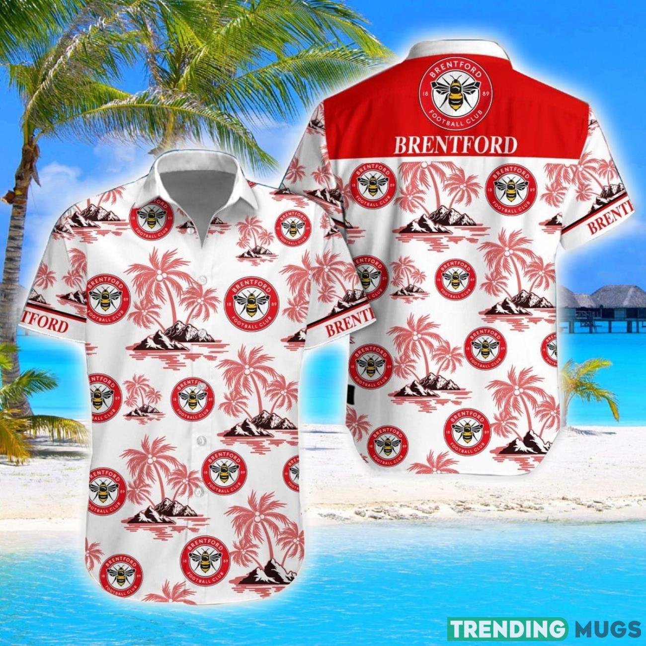 Brentford FC Coconut Vintage Pattern Beach 3D Hawaiian Shirt And Shorts Product Photo 1 Brentford FC Coconut Vintage Pattern Beach 3D Hawaiian Shirt And Shorts Product Photo 1
