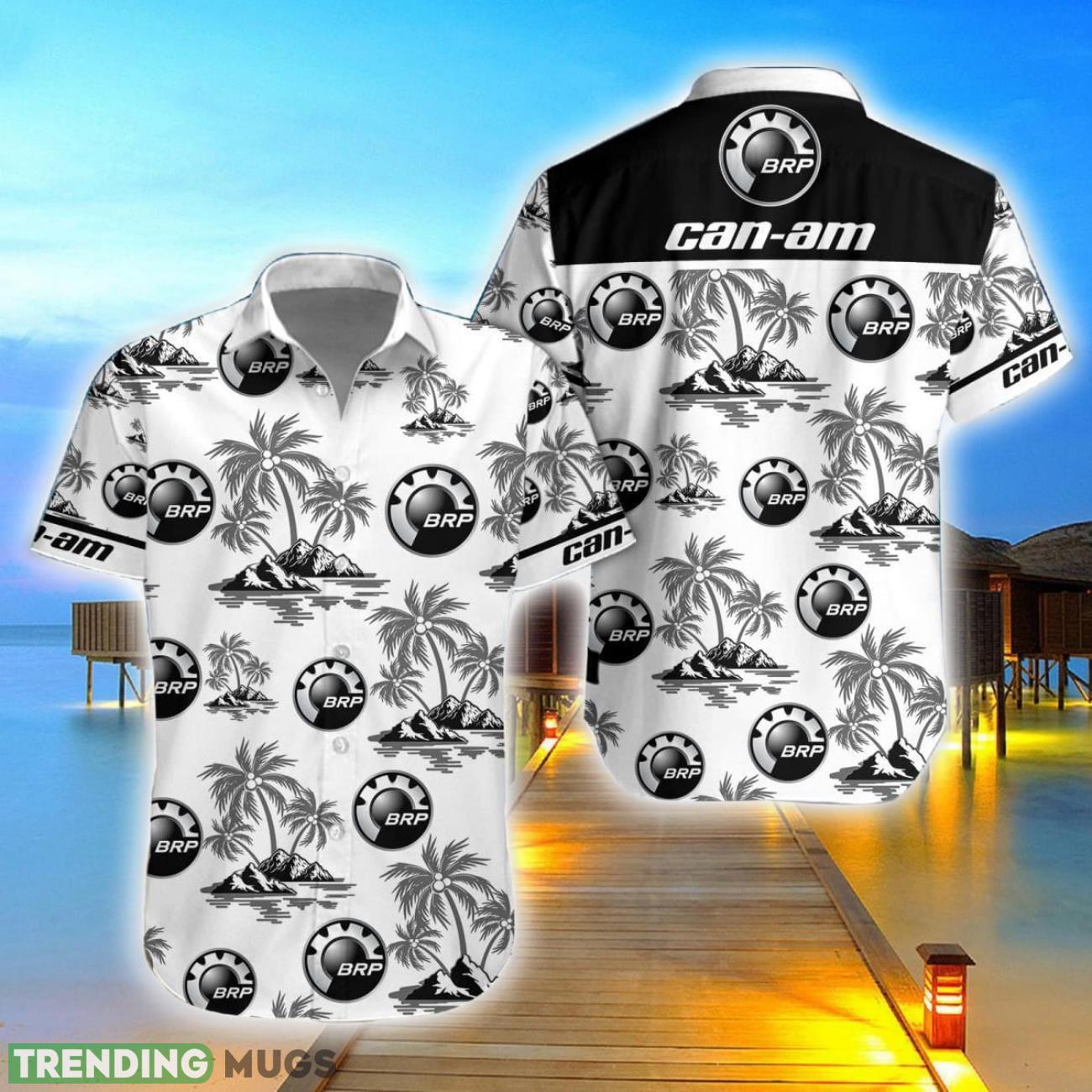 BRP Can-am Coconut Vintage Beach Pattern Hawaiian Shirt And Shorts Set For Fans Product Photo 1 BRP Can-am Coconut Vintage Beach Pattern Hawaiian Shirt And Shorts Set For Fans Product Photo 1