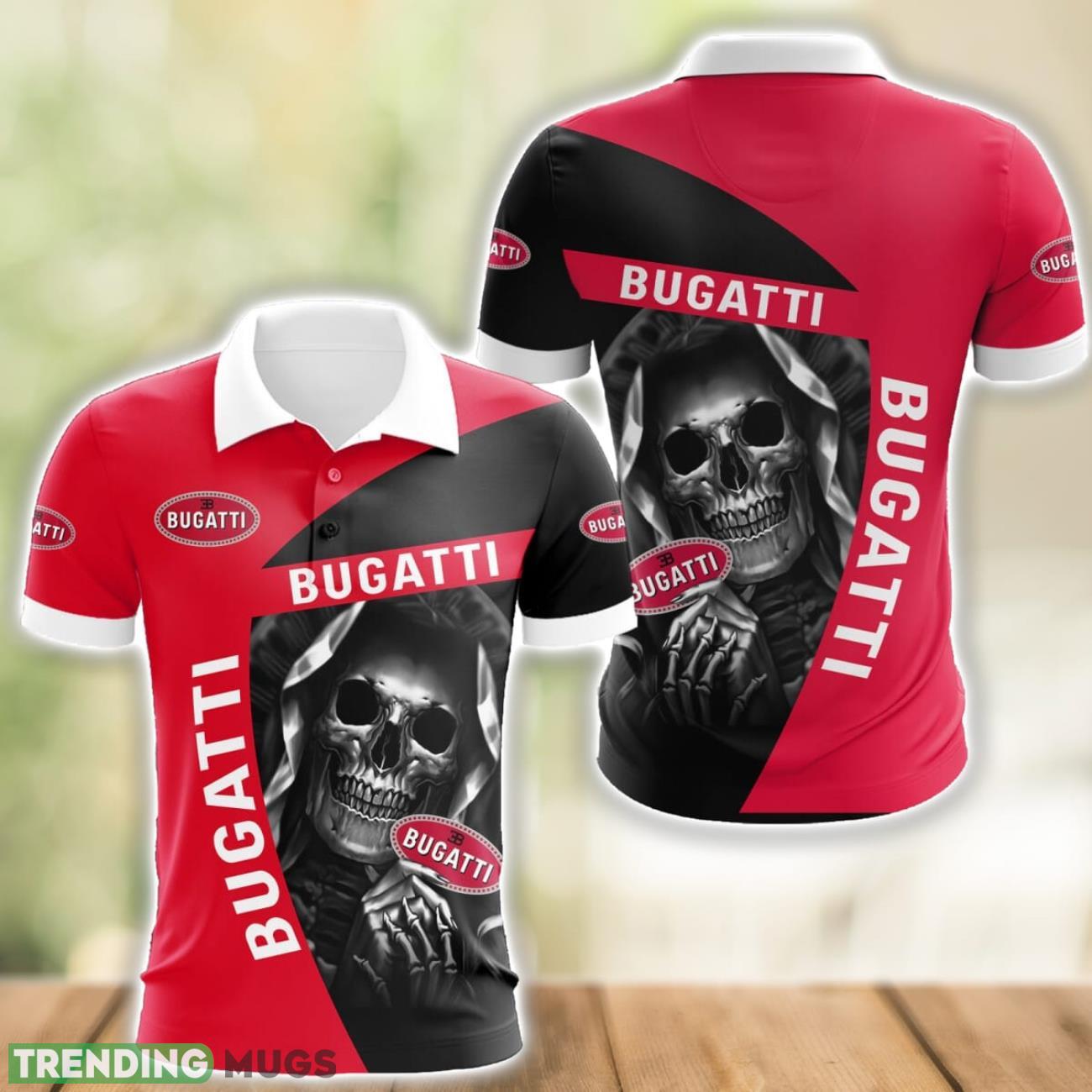 Bugati Logo and Skull 3D Polo Shirt Halloween Gift Product Photo 1 Bugati Logo and Skull 3D Polo Shirt Halloween Gift Product Photo 1