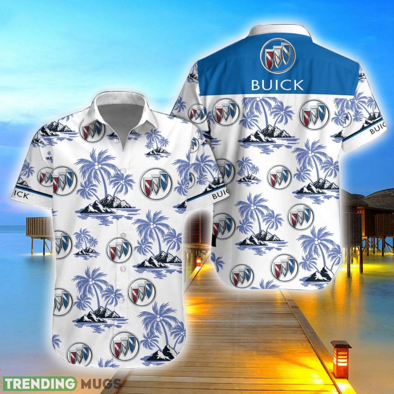 Buick Coconut Vintage Beach Pattern Hawaiian Shirt And Shorts Set For Fans Product Photo 1