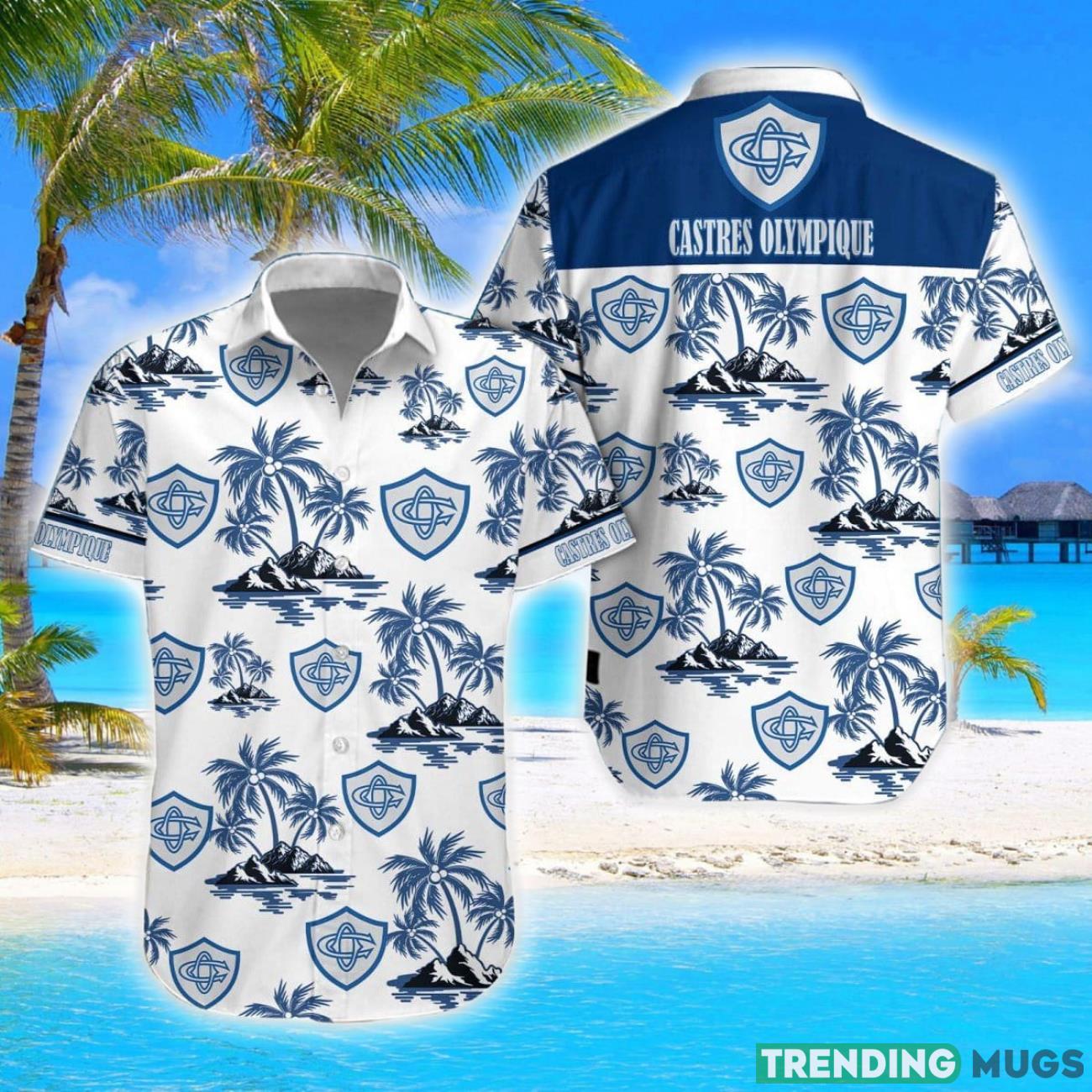 Castres Olympique Coconut Vintage Pattern Beach 3D Hawaiian Shirt And Shorts Product Photo 1 Castres Olympique Coconut Vintage Pattern Beach 3D Hawaiian Shirt And Shorts Product Photo 1
