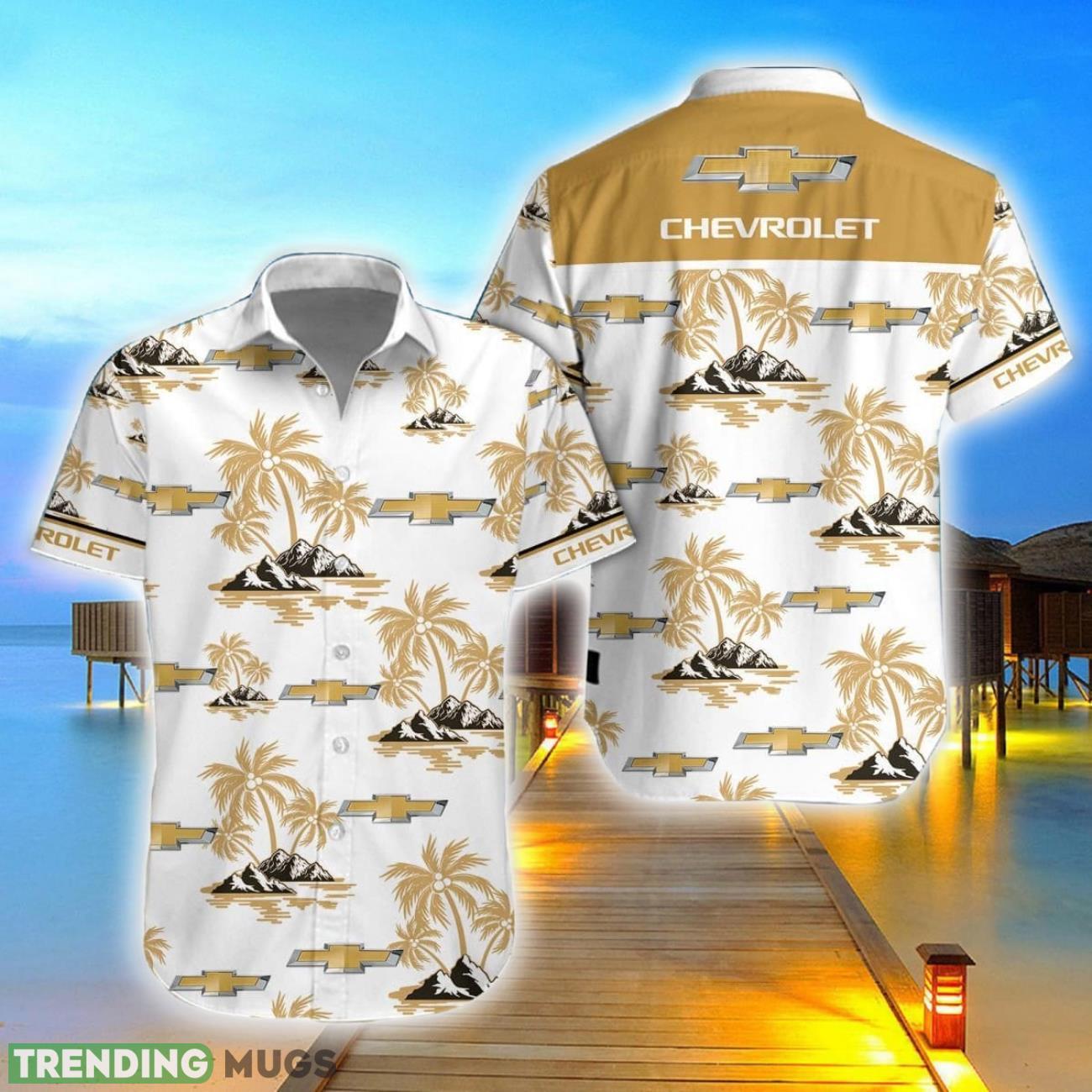 Chevrolet Coconut Vintage Beach Pattern Hawaiian Shirt And Shorts Set For Fans Product Photo 1 Chevrolet Coconut Vintage Beach Pattern Hawaiian Shirt And Shorts Set For Fans Product Photo 1