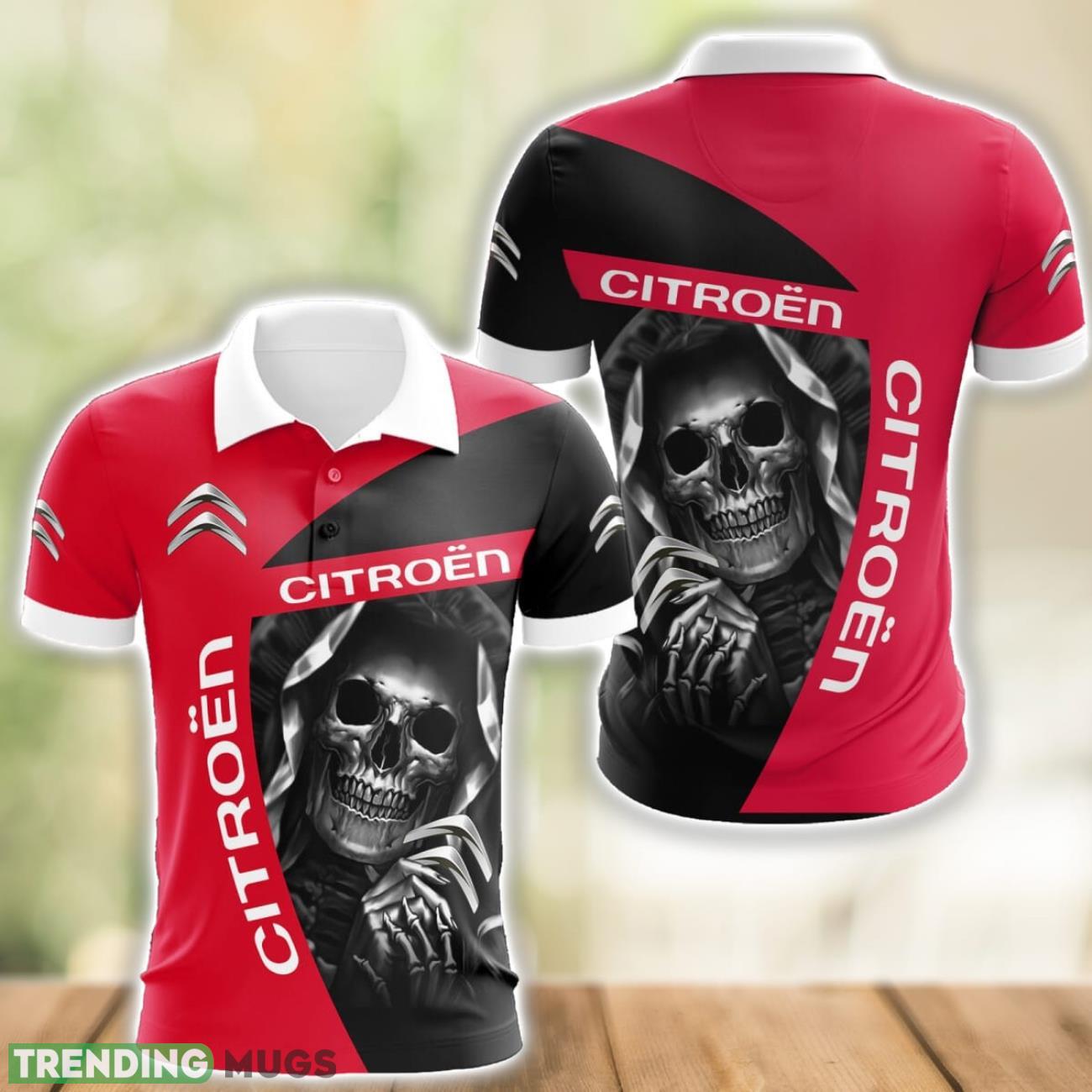 Citroen Logo and Skull 3D Polo Shirt Halloween Gift Product Photo 1 Citroen Logo and Skull 3D Polo Shirt Halloween Gift Product Photo 1