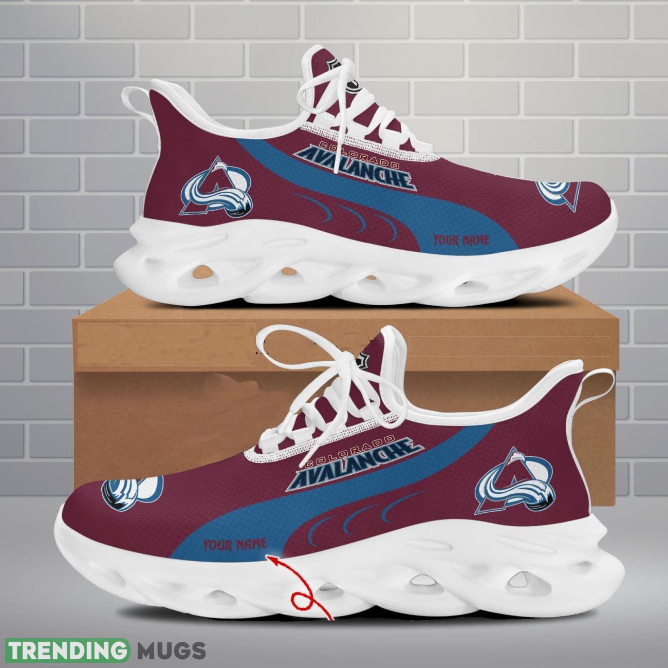 Colorado Avalanche Max Soul Shoes Custom Name Personalized Sneakers Running Gift Max Soul Colorado Avalanche Max Soul Shoes Custom Name Personalized Sneakers Running Gift Max Soul