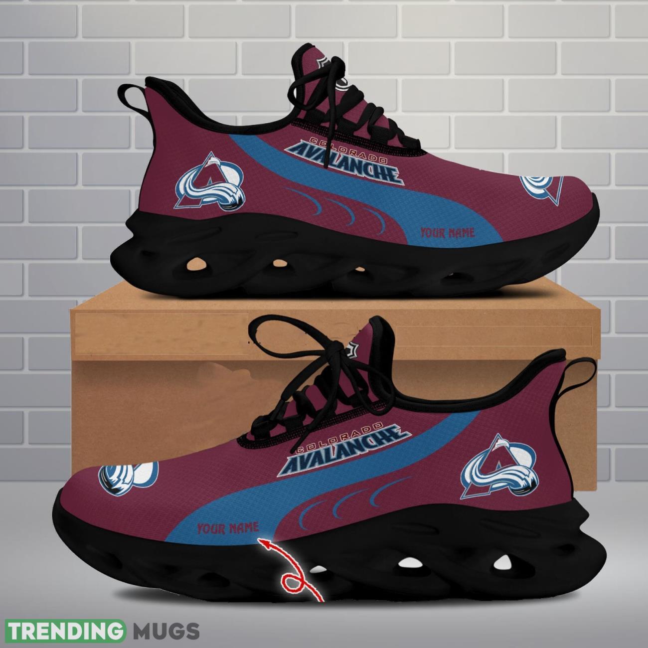 Colorado Avalanche Max Soul Shoes Custom Name Personalized Sneakers Running Gift Max Soul Colorado Avalanche Max Soul Shoes Custom Name Personalized Sneakers Running Gift Max Soul