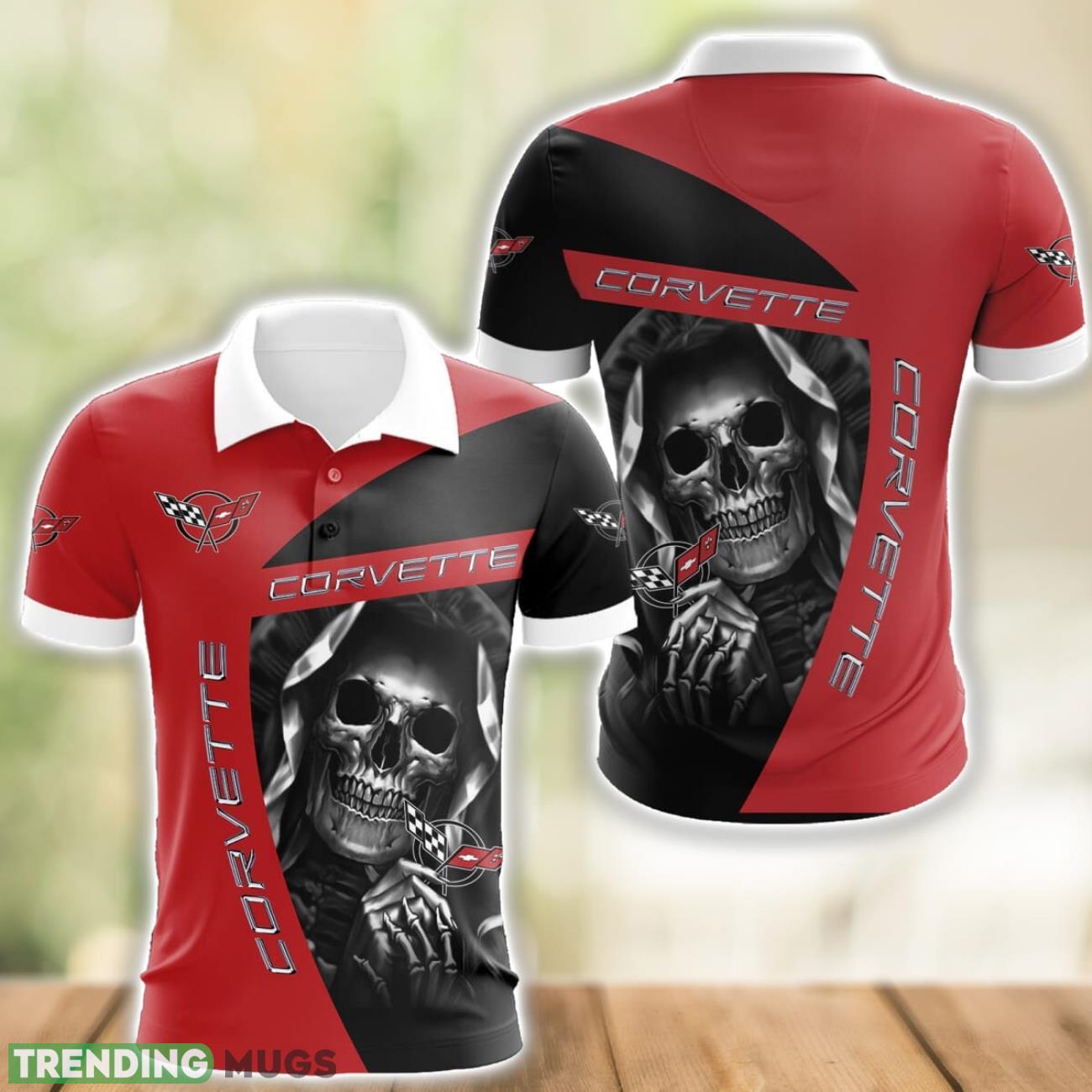 Corvette C5 Logo and Skull 3D Polo Shirt Halloween Gift Product Photo 1 Corvette C5 Logo and Skull 3D Polo Shirt Halloween Gift Product Photo 1