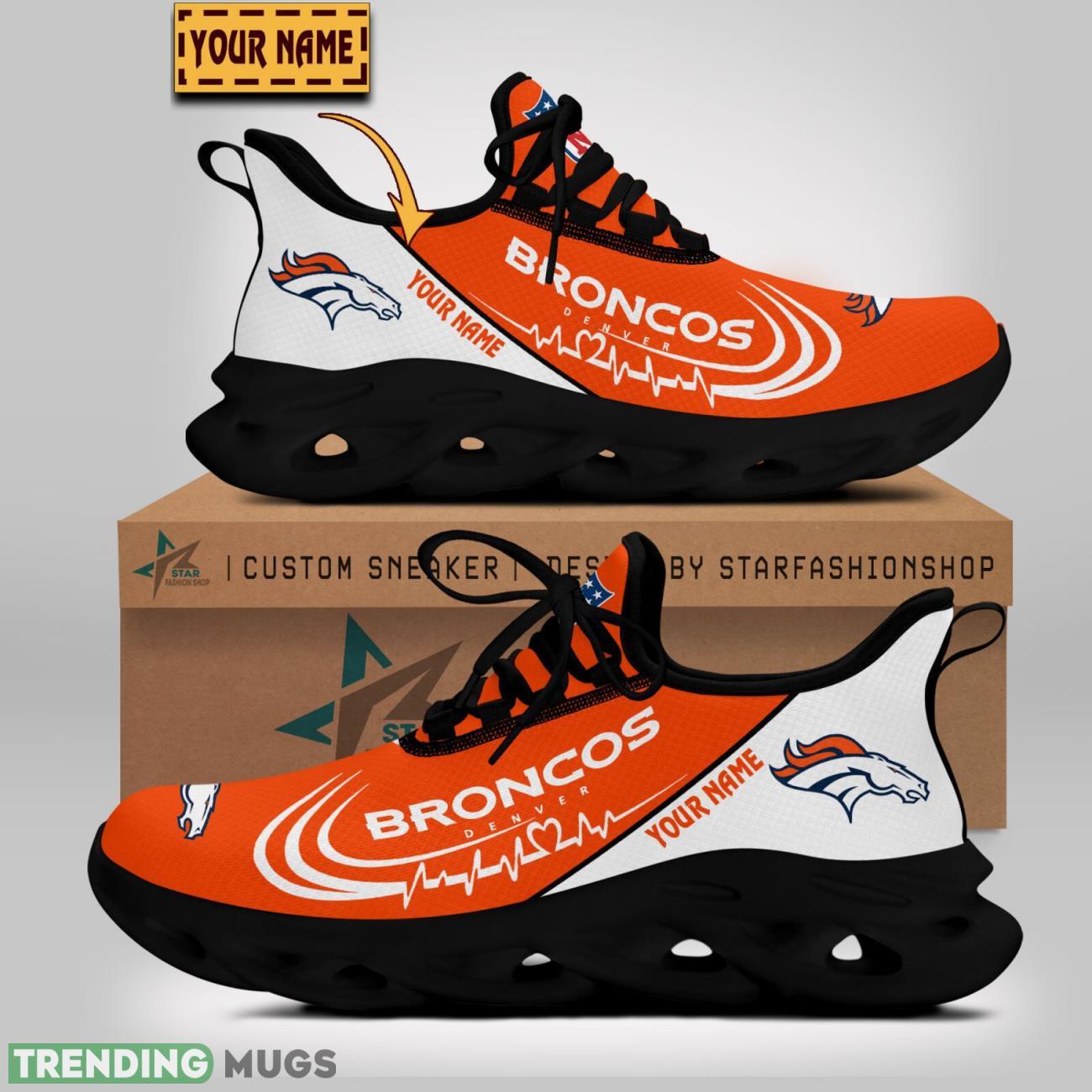 Denver Broncos Lover Running Sneakers Sport Max Soul Shoes For Men Women Custom Name Max Soul Denver Broncos Lover Running Sneakers Sport Max Soul Shoes For Men Women Custom Name Max Soul