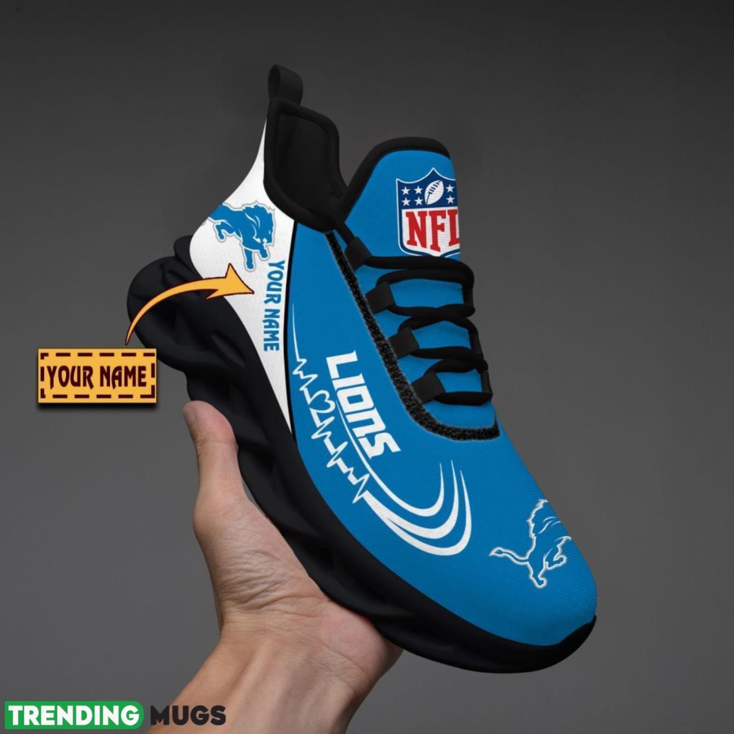 Detroit Lions Lover Running Sneakers Sport Max Soul Shoes For Men Women Custom Name Max Soul Detroit Lions Lover Running Sneakers Sport Max Soul Shoes For Men Women Custom Name Max Soul