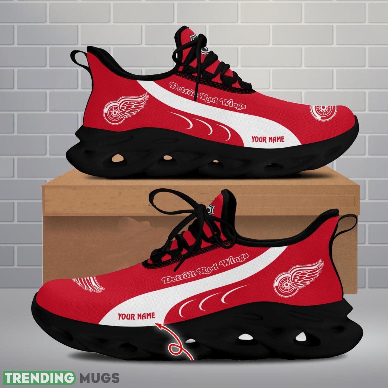 Detroit Red Wings Max Soul Shoes Custom Name Personalized Sneakers Running Gift Max Soul Detroit Red Wings Max Soul Shoes Custom Name Personalized Sneakers Running Gift Max Soul