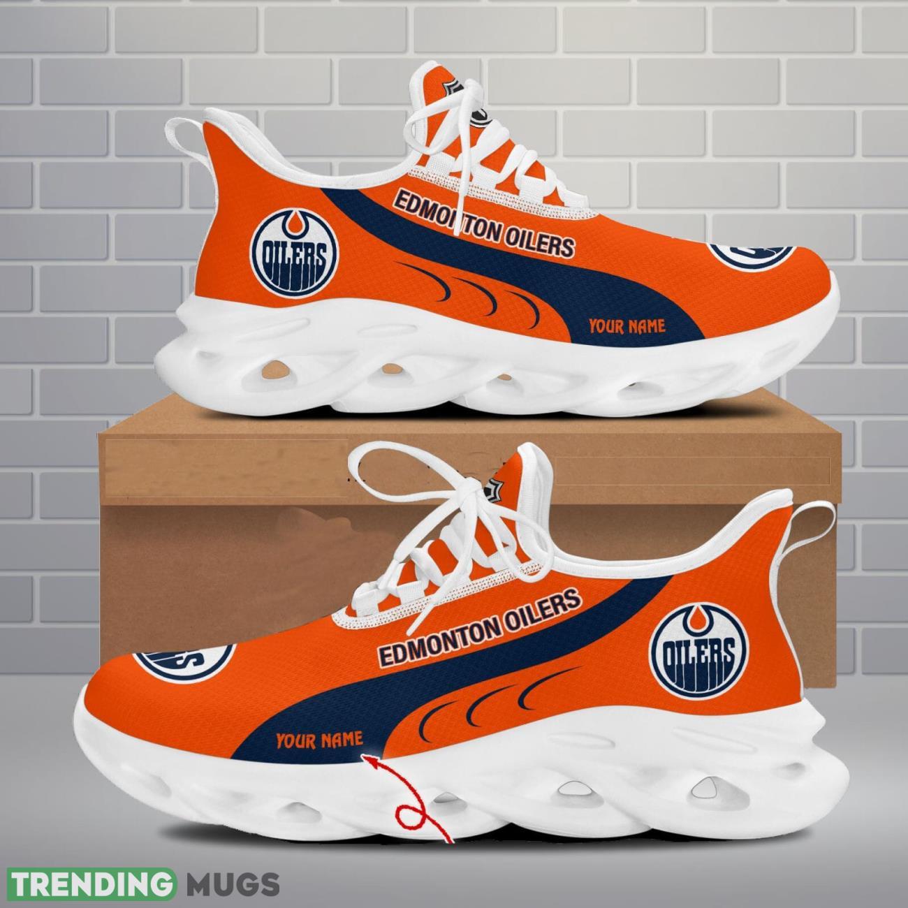 Edmonton Oilers Max Soul Shoes Custom Name Personalized Sneakers Running Gift Max Soul Edmonton Oilers Max Soul Shoes Custom Name Personalized Sneakers Running Gift Max Soul