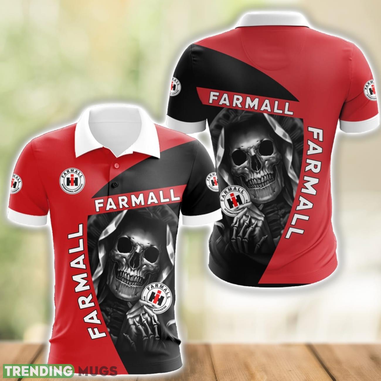 Farmall Logo and Skull 3D Polo Shirt Halloween Gift Product Photo 1 Farmall Logo and Skull 3D Polo Shirt Halloween Gift Product Photo 1