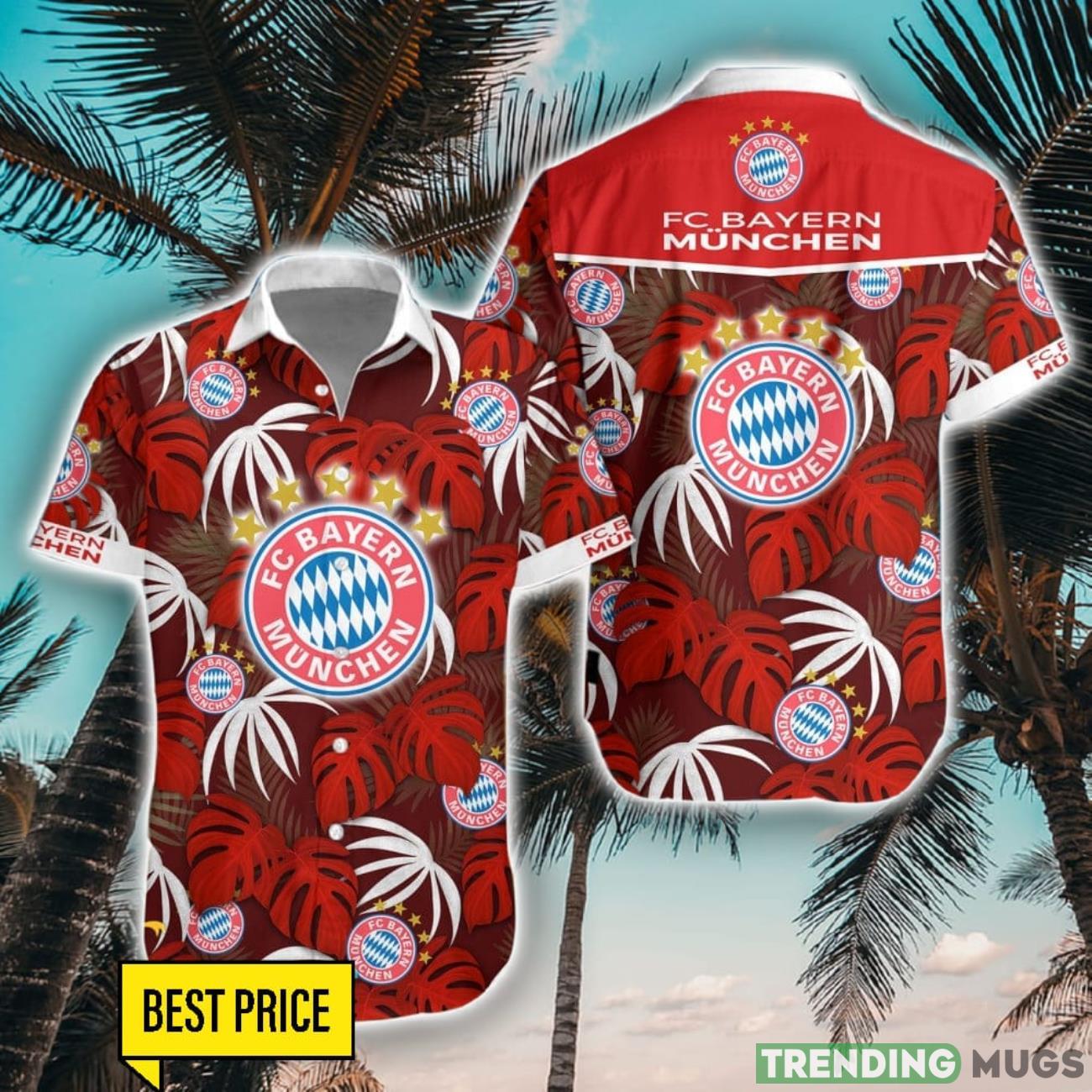 FC Bayern Munchen Leaf Tropical Pattern Hawaiian Shirt For Men Women Product Photo 1 FC Bayern Munchen Leaf Tropical Pattern Hawaiian Shirt For Men Women Product Photo 1